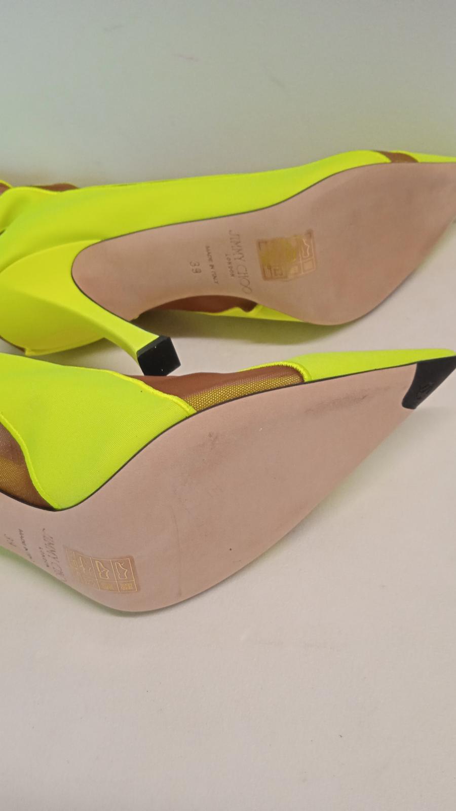 JIMMY CHOO X MUGLER Ladies Yellow 100 Spiral Sock Ankle Boots UK6 NEW RRP855