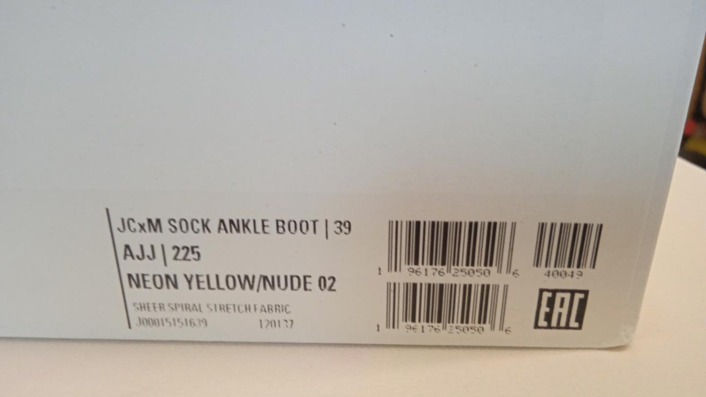 JIMMY CHOO X MUGLER Ladies Yellow 100 Spiral Sock Ankle Boots UK6 NEW RRP855