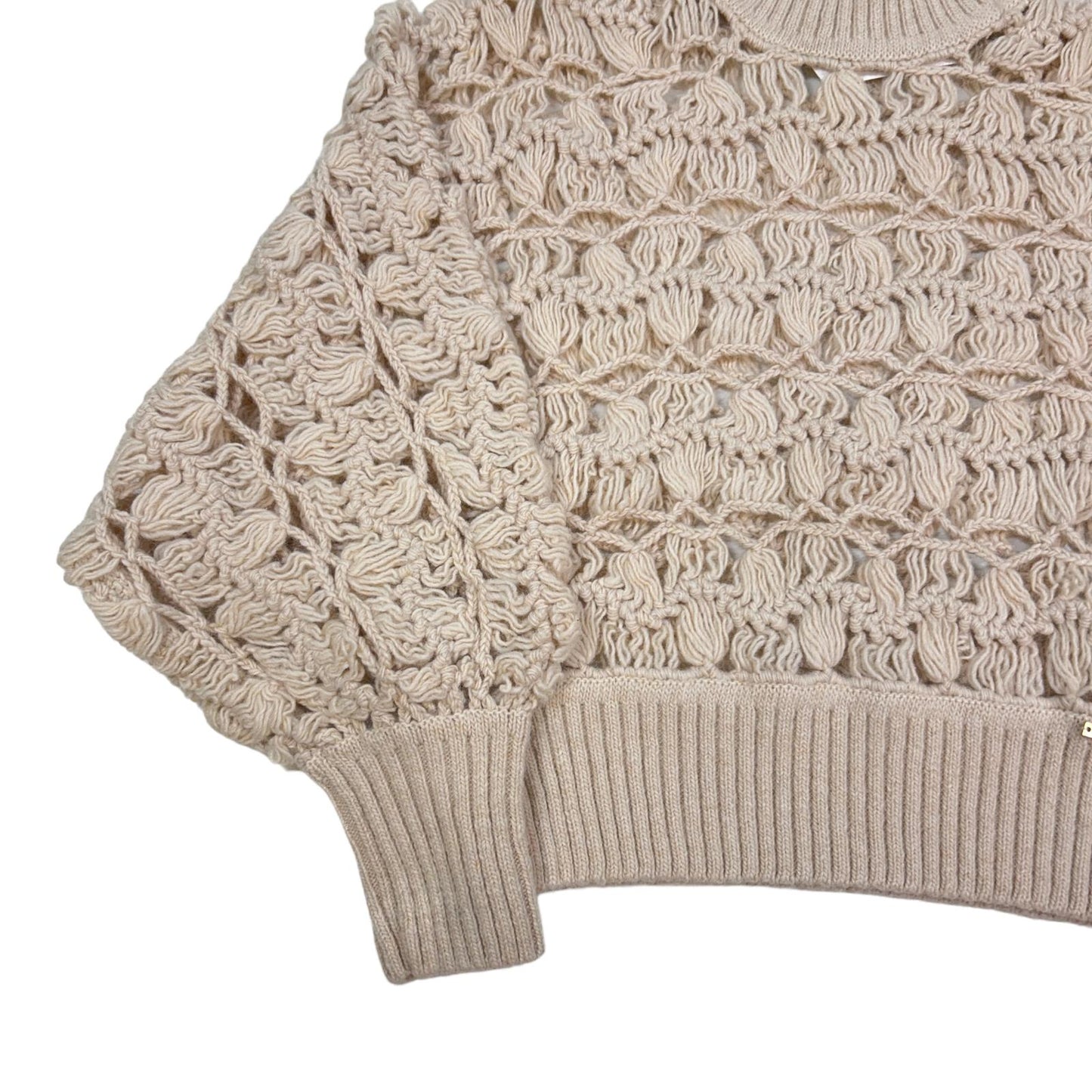 ZIMMERMANN Crochet Cream Turtle Neck Knit Wool Sweater Size 3 NEW RRP 650