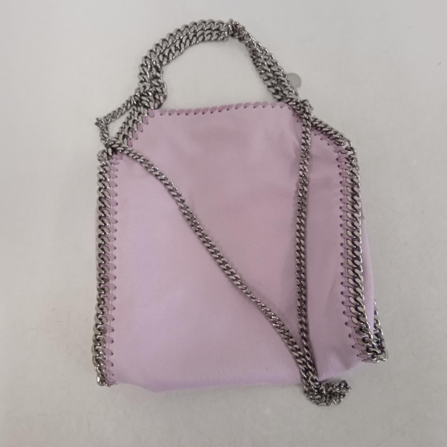 STELLA MCCARTNEY Ladies Pink Faux Suede Silver Chain Tote Bag OS RRP830 NEW