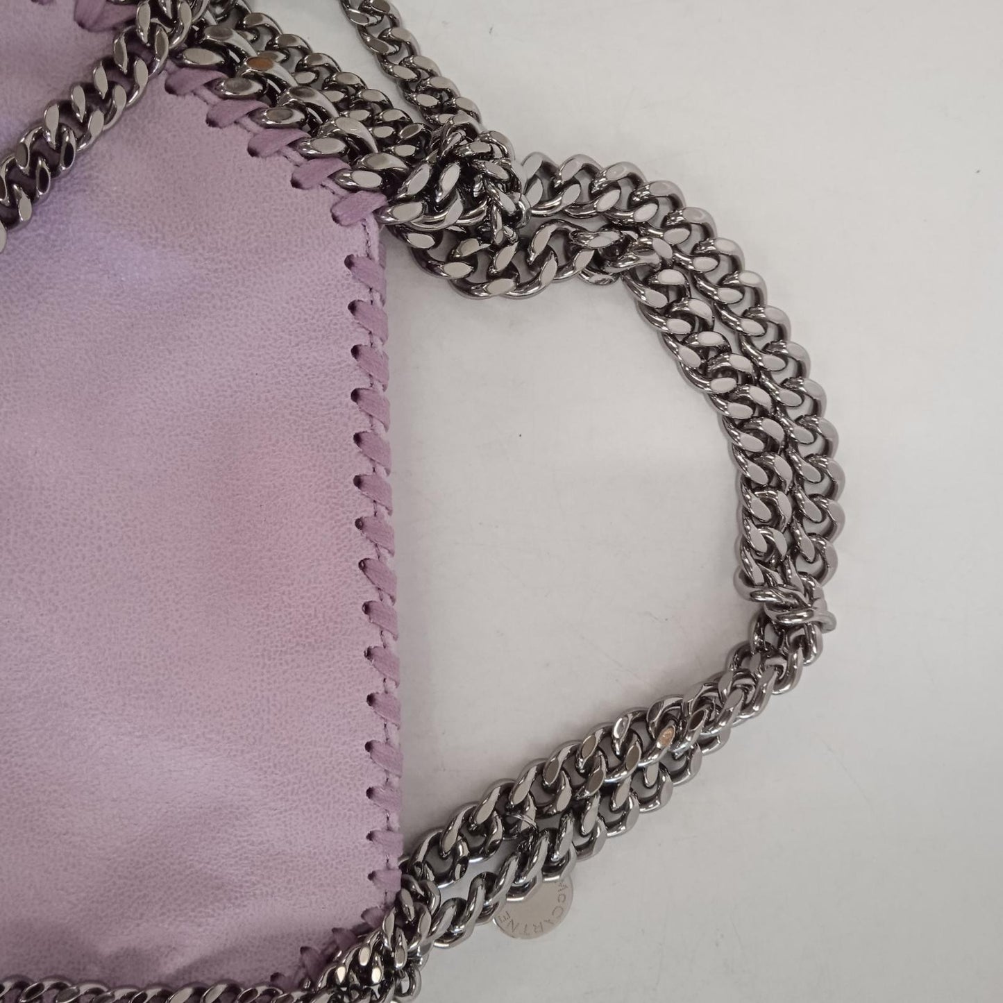 STELLA MCCARTNEY Ladies Pink Faux Suede Silver Chain Tote Bag OS RRP830 NEW