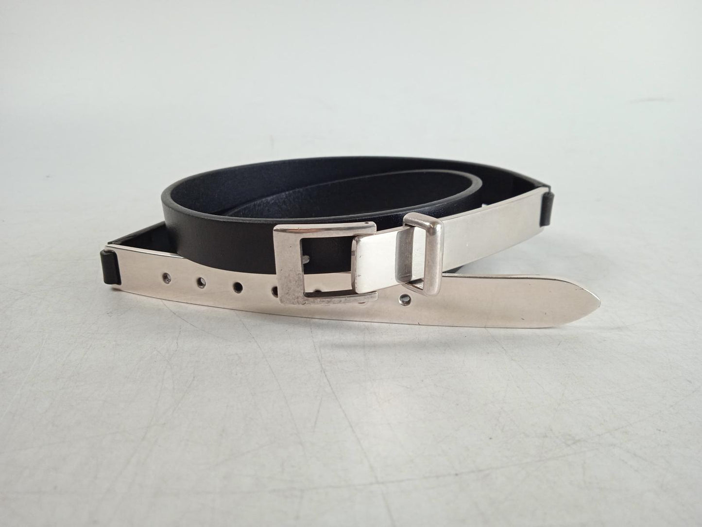 ISABEL MARANT Ladies Black Leather & Metal Ilonac Belt Size 90 RRP395 NEW