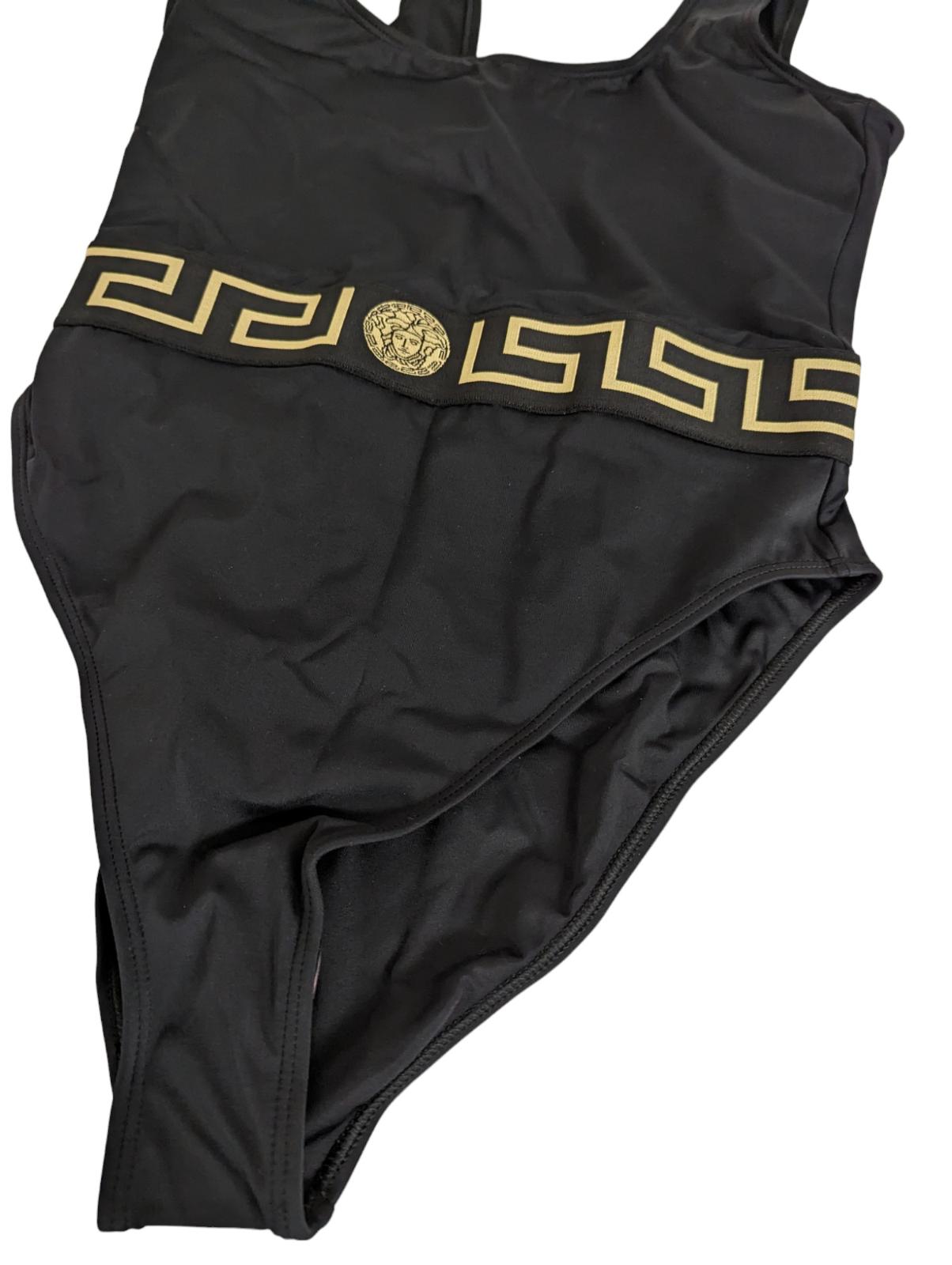VERSACE Black Swimsuits Baroque Print Swimming Costume Size M NEW RRP 255