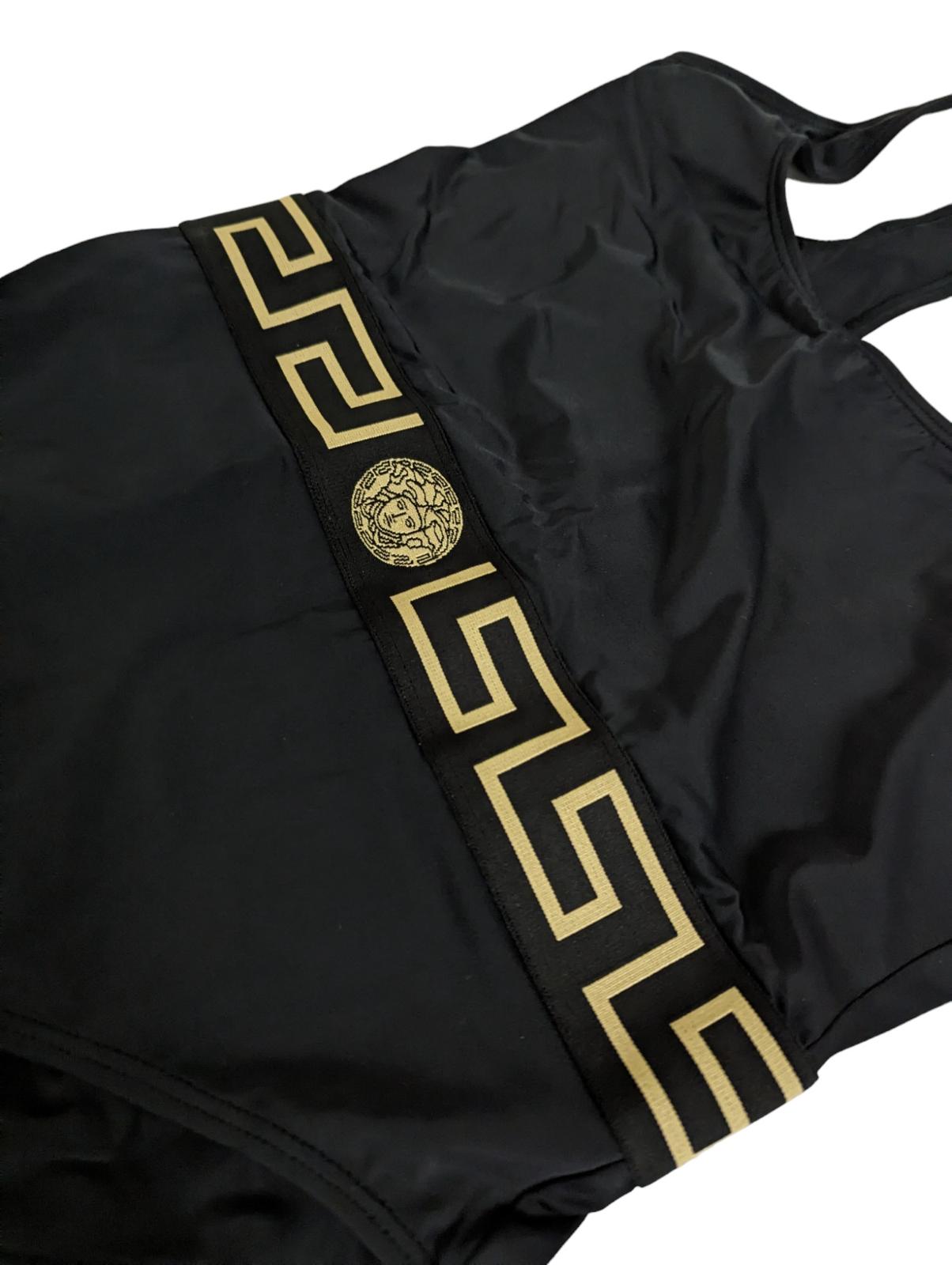 VERSACE Black Swimsuits Baroque Print Swimming Costume Size M NEW RRP 255