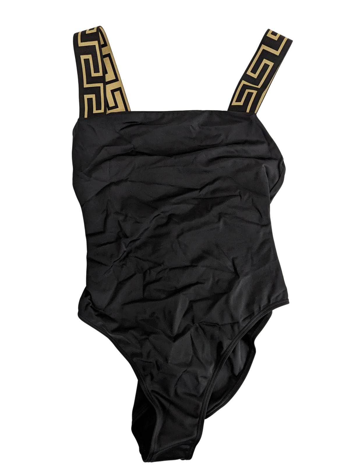 VERSACE Black Swimsuits Swim Costume LuxurY Baroque Print Strap M NEW RRP 235