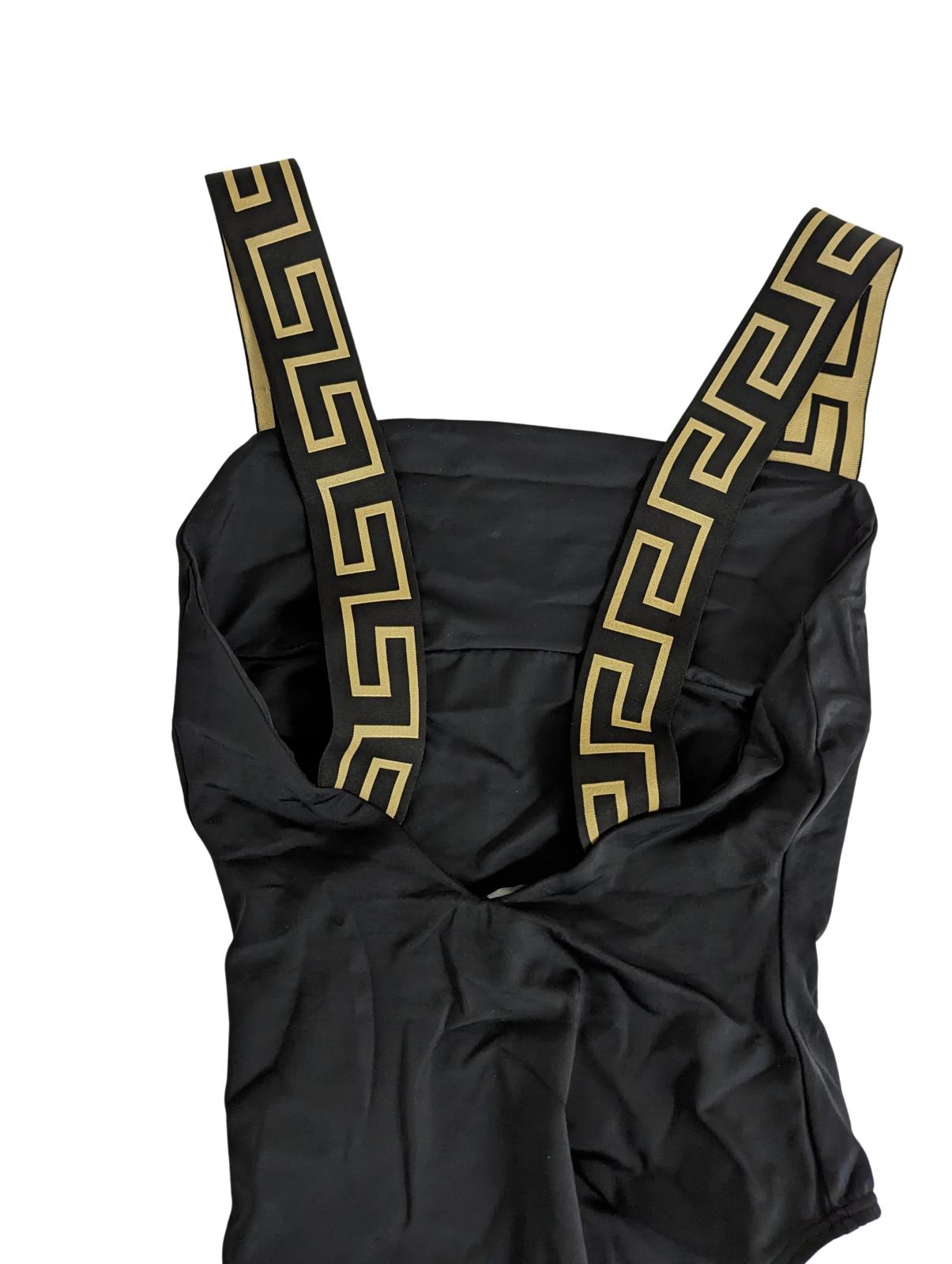 VERSACE Black Swimsuits Swim Costume LuxurY Baroque Print Strap M NEW RRP 235