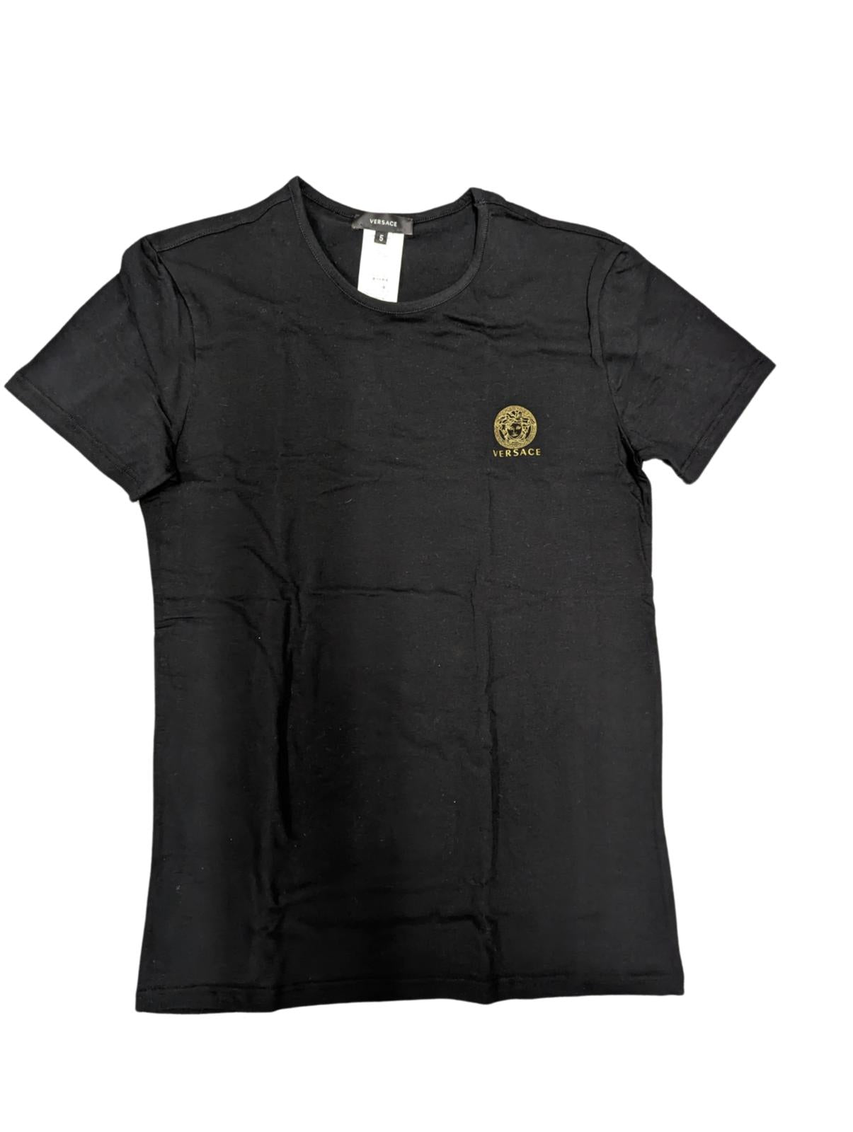 VERSACE Black T-Shirts 2 Pack Small Chest Logo Short Sleeve Tee XL NEW RRP 105