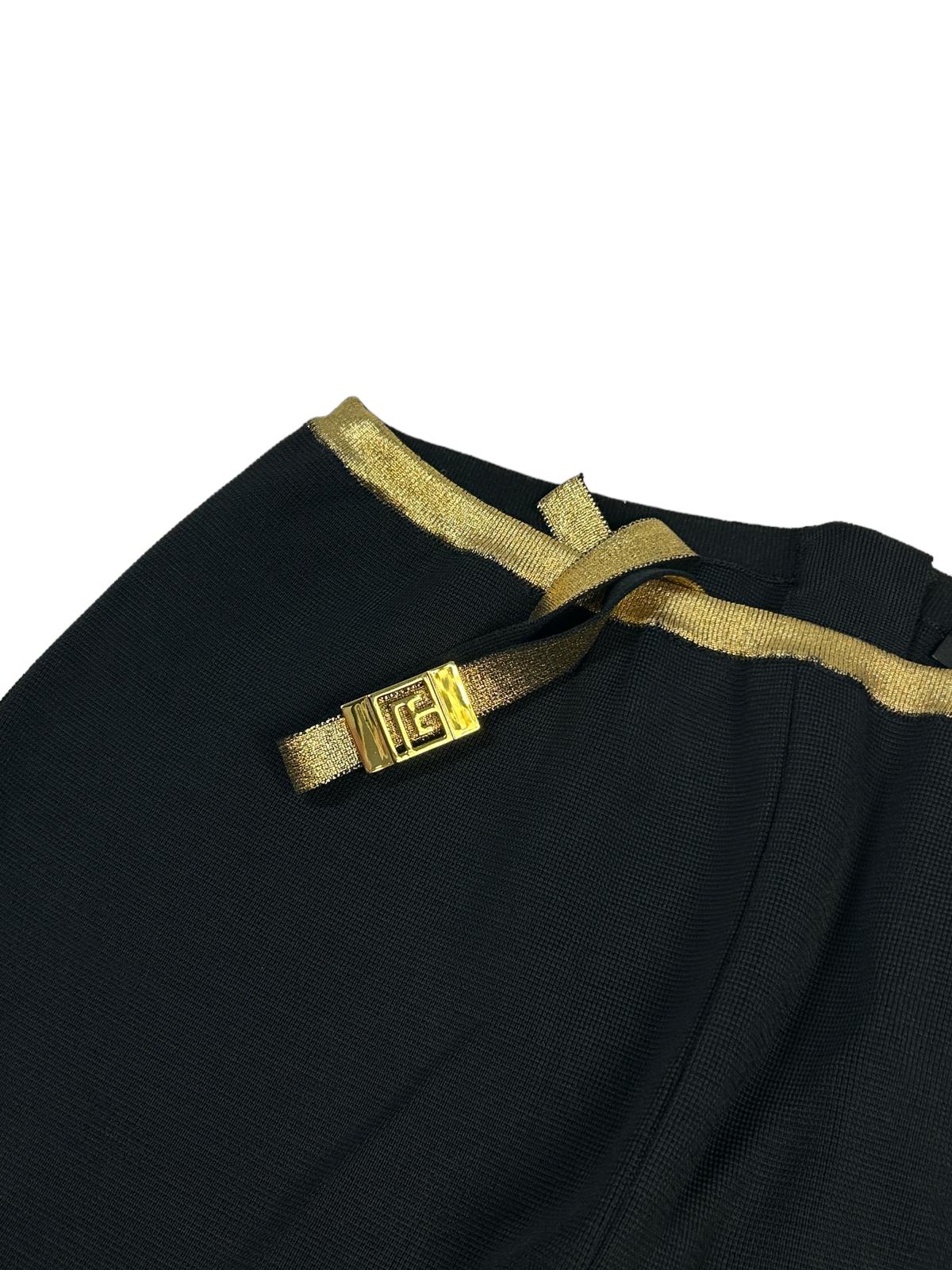 BALMAIN Viscose Black Flared Trousers Knit Size 40 NEW RRP 1440