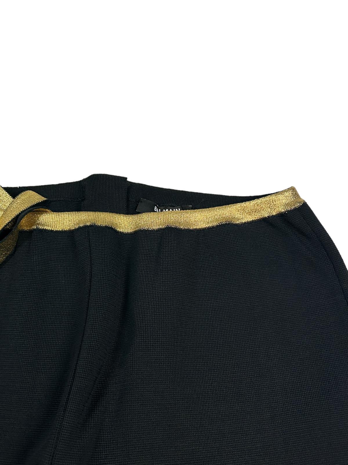 BALMAIN Viscose Black Flared Trousers Knit Size 40 NEW RRP 1440