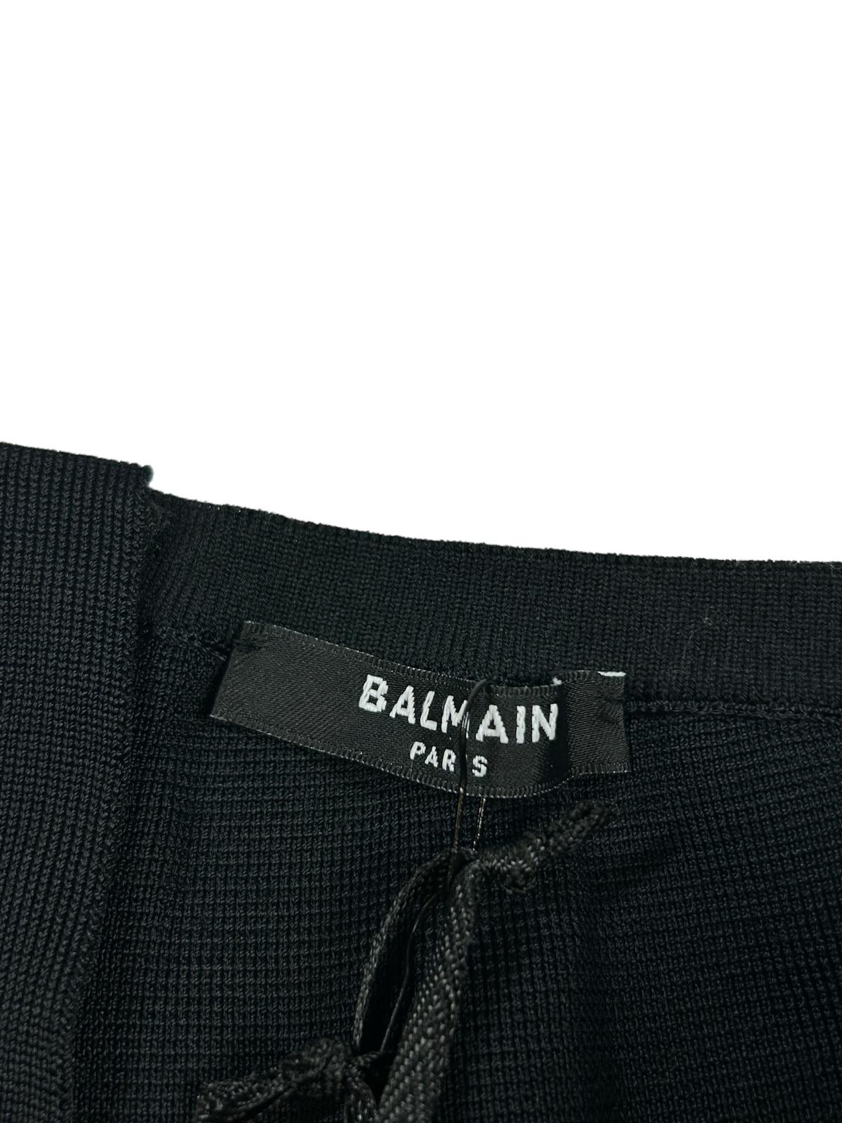 BALMAIN Viscose Black Flared Trousers Knit Size 40 NEW RRP 1440