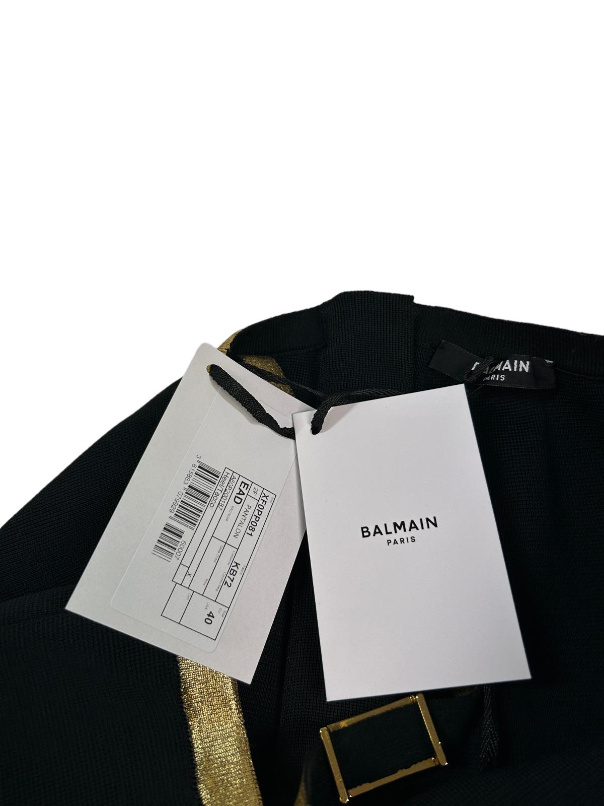 BALMAIN Viscose Black Flared Trousers Knit Size 40 NEW RRP 1440