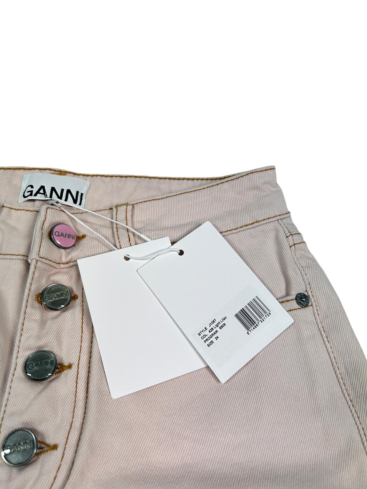 GANNI Pink Boyfriend Jeans Overdyed Denim Size 24 NEW RRP 195