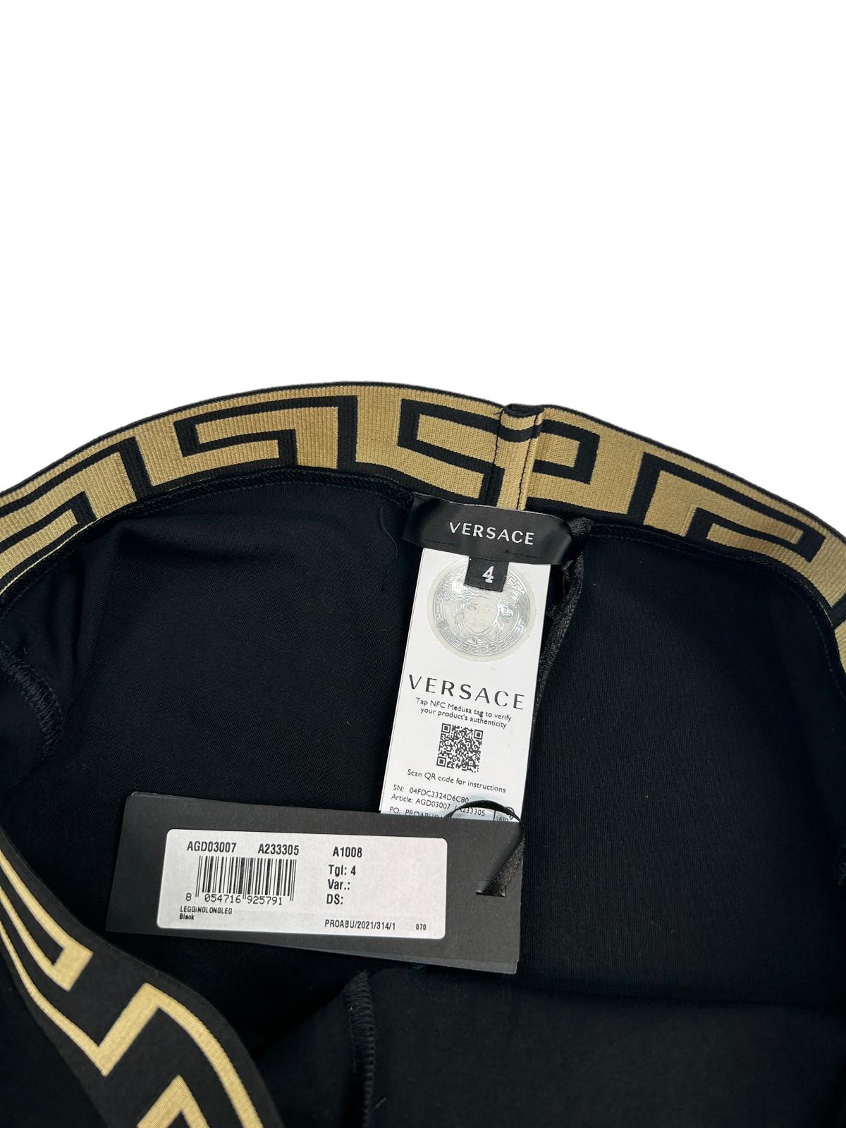 VERSACE Black Performance Leggings Medusa Size 4 NEW RRP 200