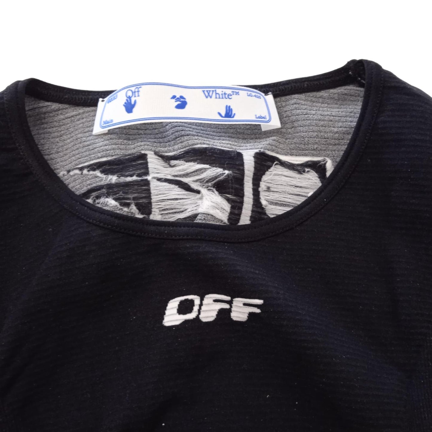 OFF-WHITE Performance T-Shirt Seamless Contrast Ribbing Ladies L/XL NEW RRP235