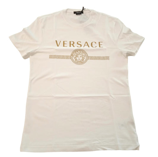 VERSACE T-Shirt Classic Logo Taylor Fit Men's Size M White Cotton NEW RRP250