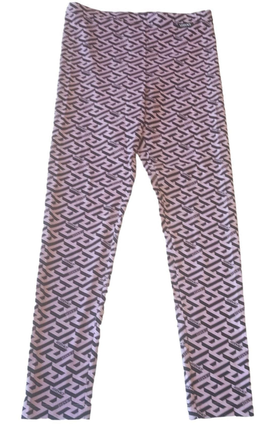 VERSACE Pink & Black Stretch Fit Activewear Leggings IT44 UK8 NEW RRP480