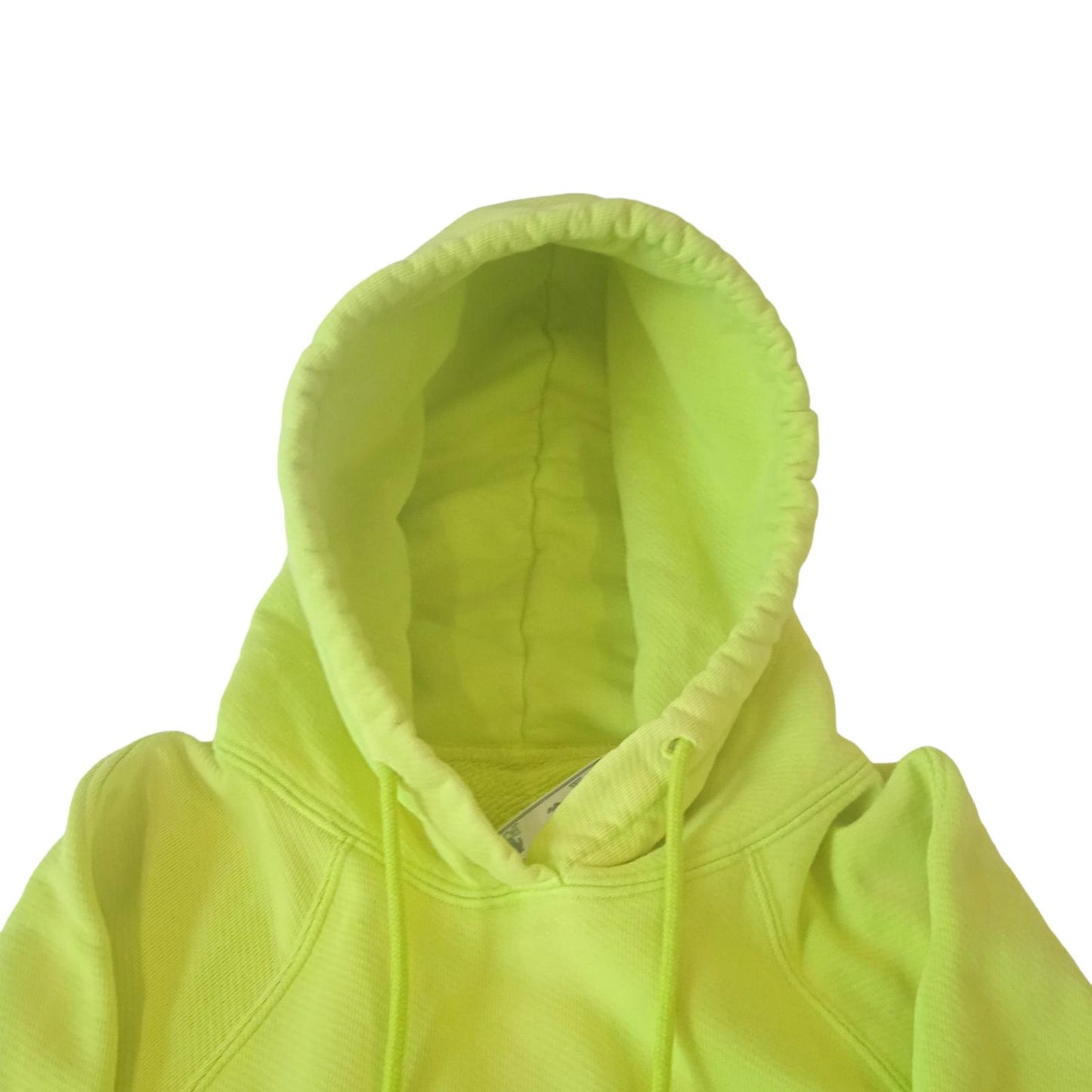 OFF-WHITE Oversized Long Sleeve Hoodie Lime Green Cotton Ladies XS NEW RRP515