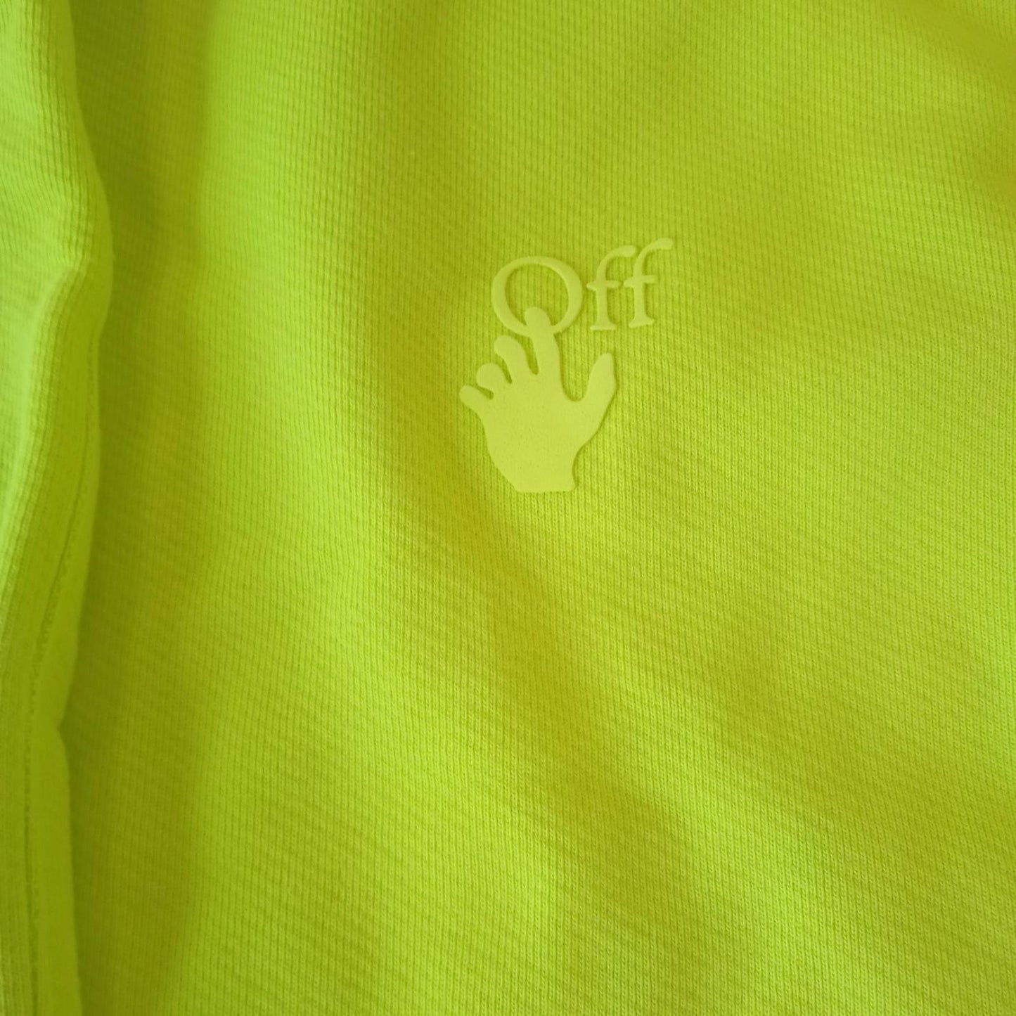 OFF-WHITE Oversized Long Sleeve Hoodie Lime Green Cotton Ladies XS NEW RRP515