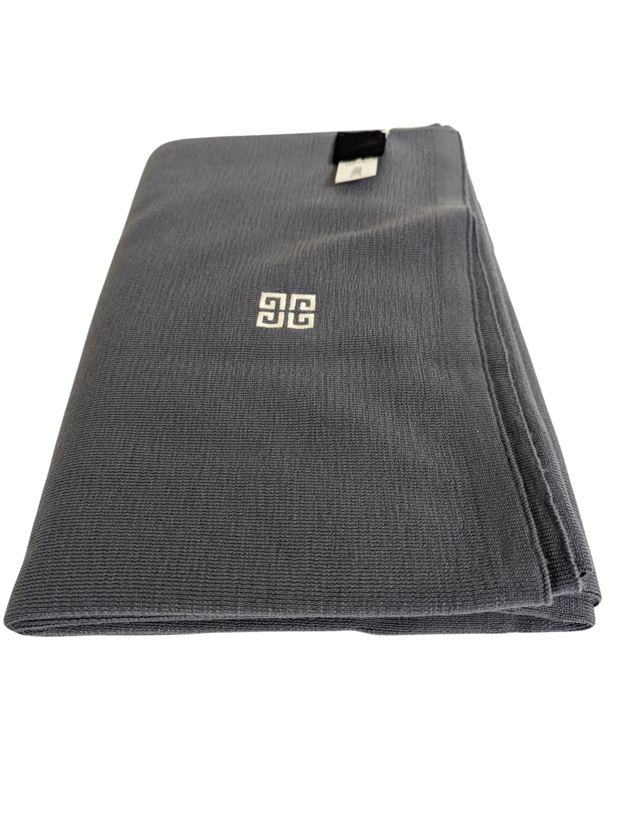 GIVENCHY Blue Slate Large Heavy Knit Classic Scarves Wool Stretch NEW RRP 450