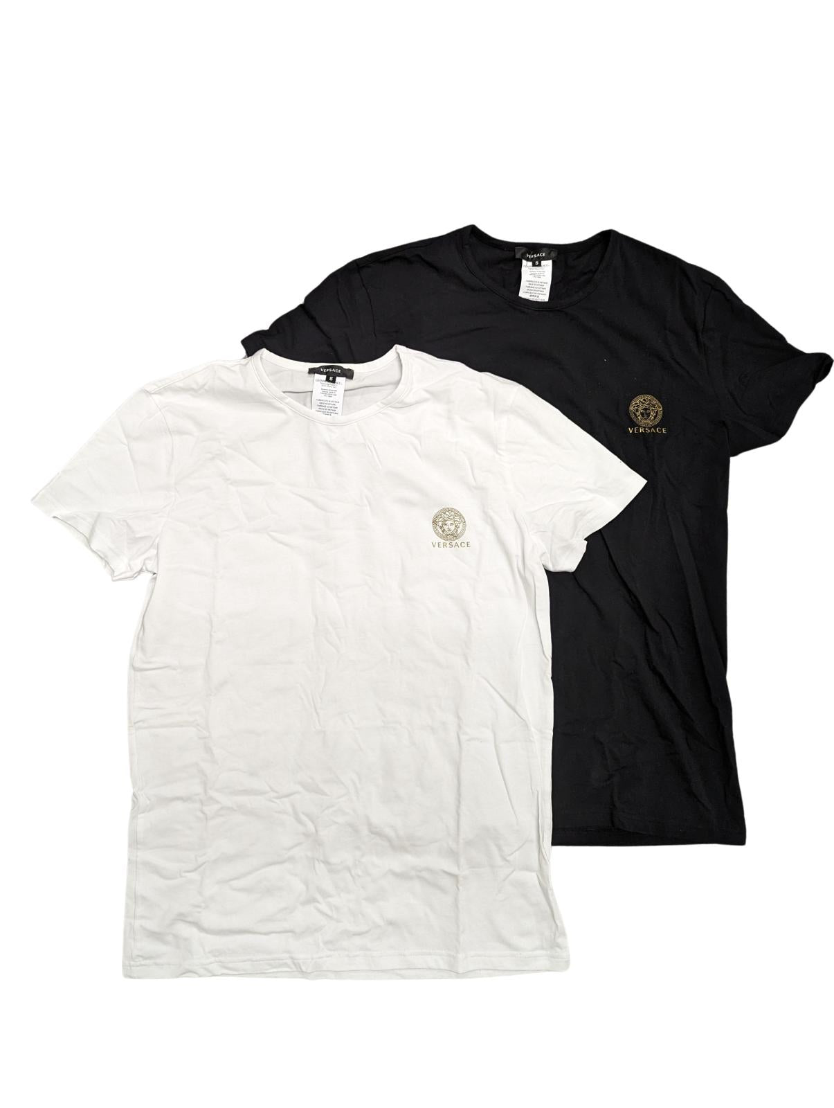 VERSACE Multicolour T-Shirts 2 Pack Small Chest Logo S Sleeve Tee M NEW RRP 105