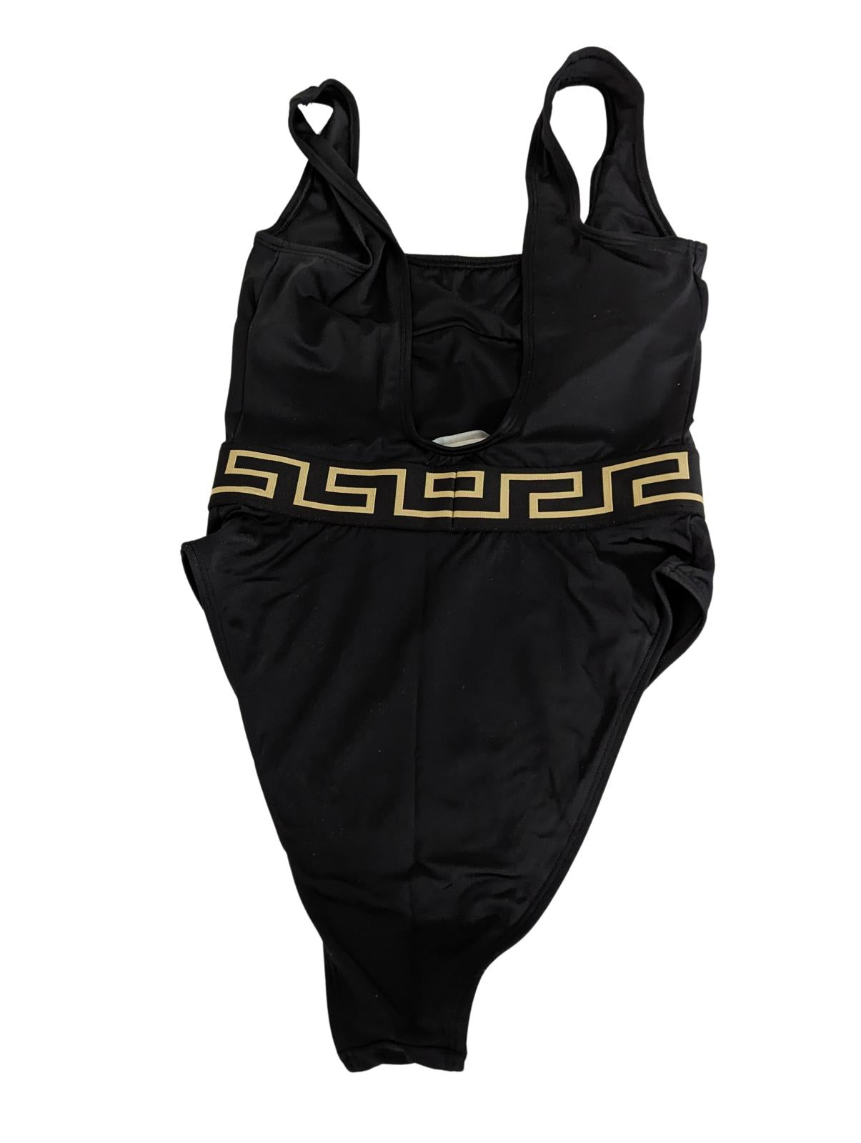 VERSACE Black Swimsuits Baroque Print Waist Detail Size S NEW RRP 255