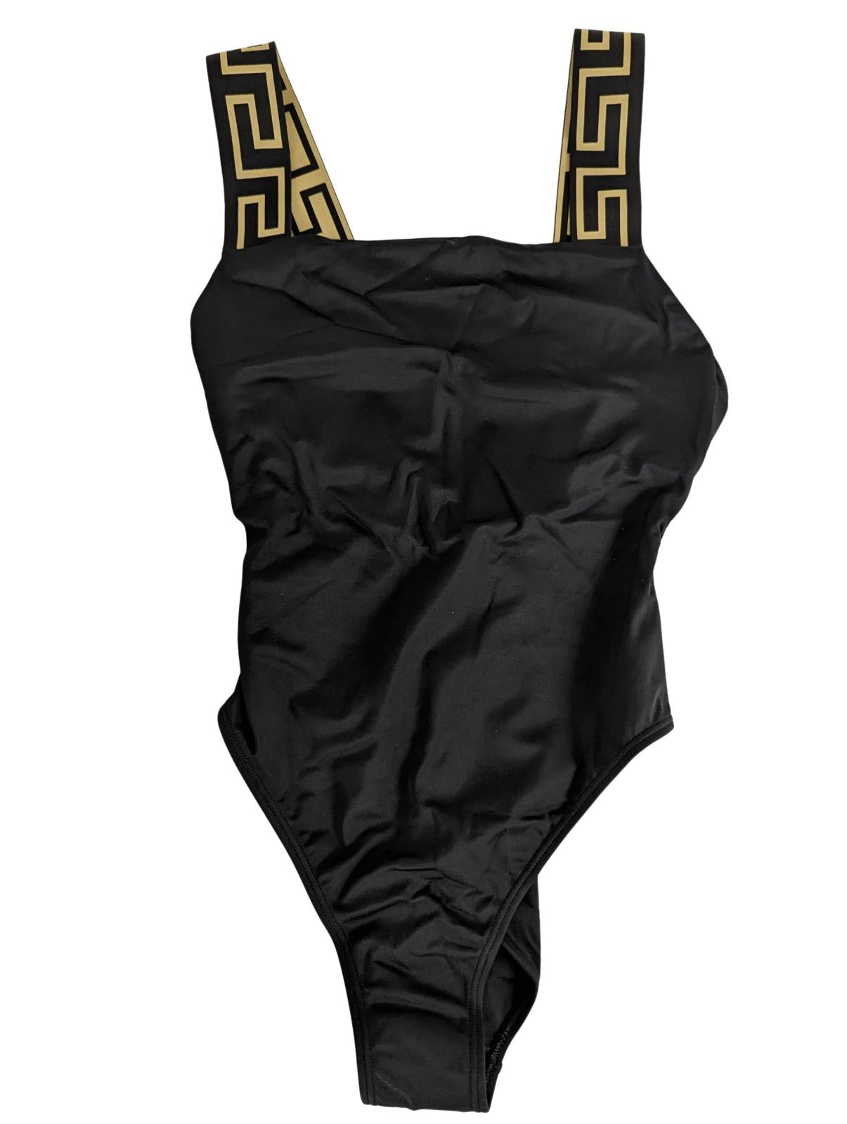 VERSACE Black Swimsuits Costume Baroque Print Strap Size S NEW RRP 235