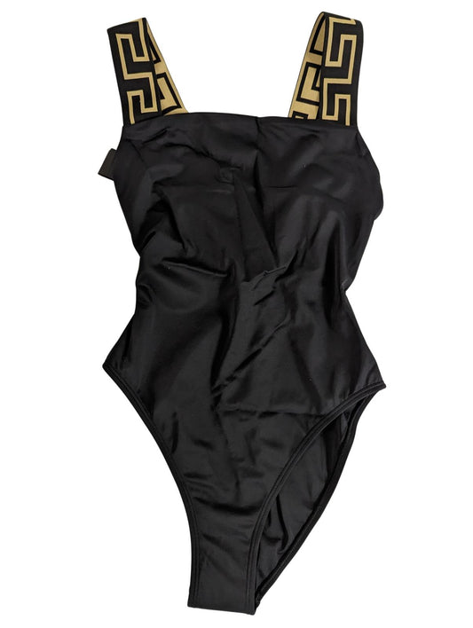 VERSACE Black Swimsuits Swimming Costume Baroque Print Strap XS NEW RRP 235