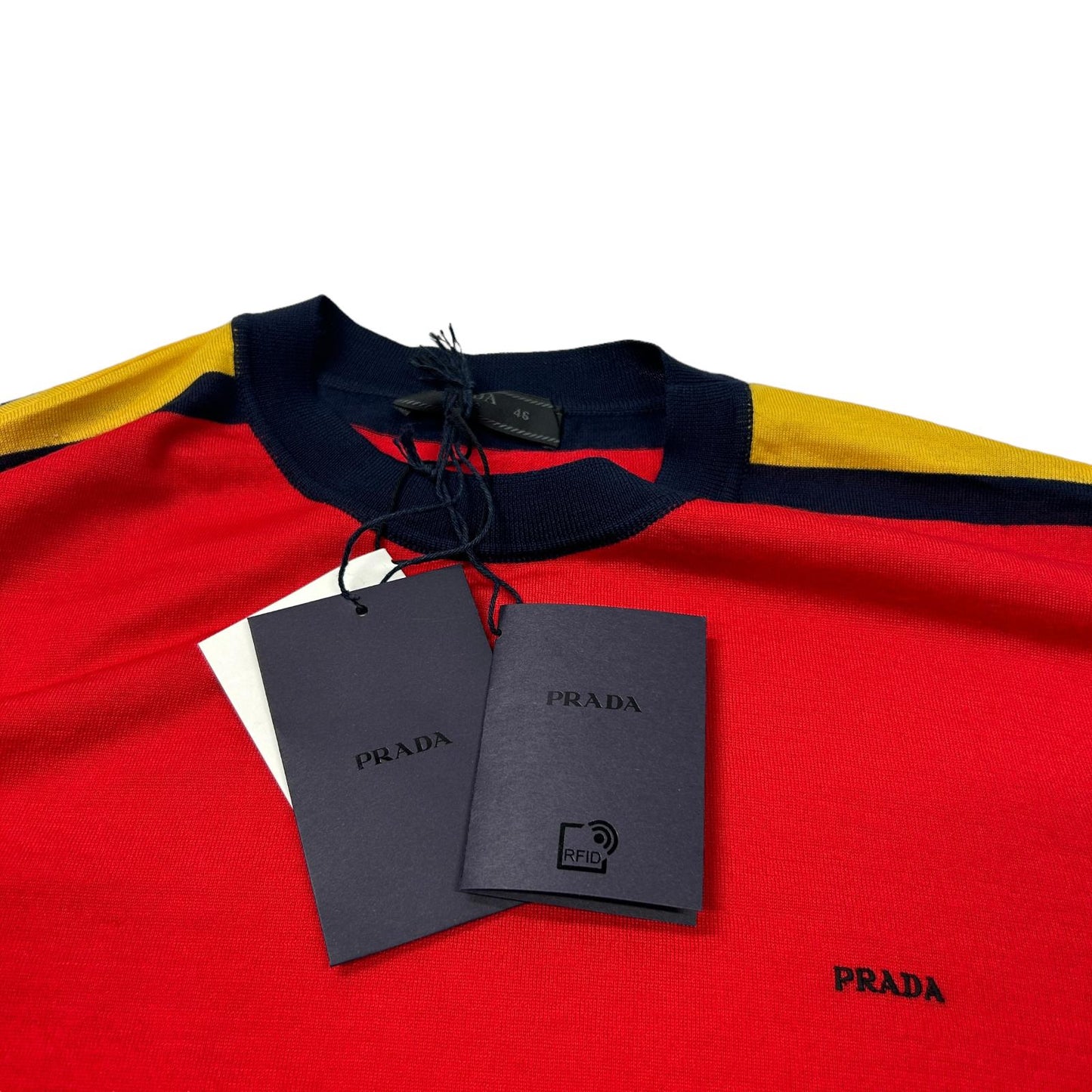 PRADA Blue Superfine Wool SS T Shirt Size 46 NEW RRP 1150