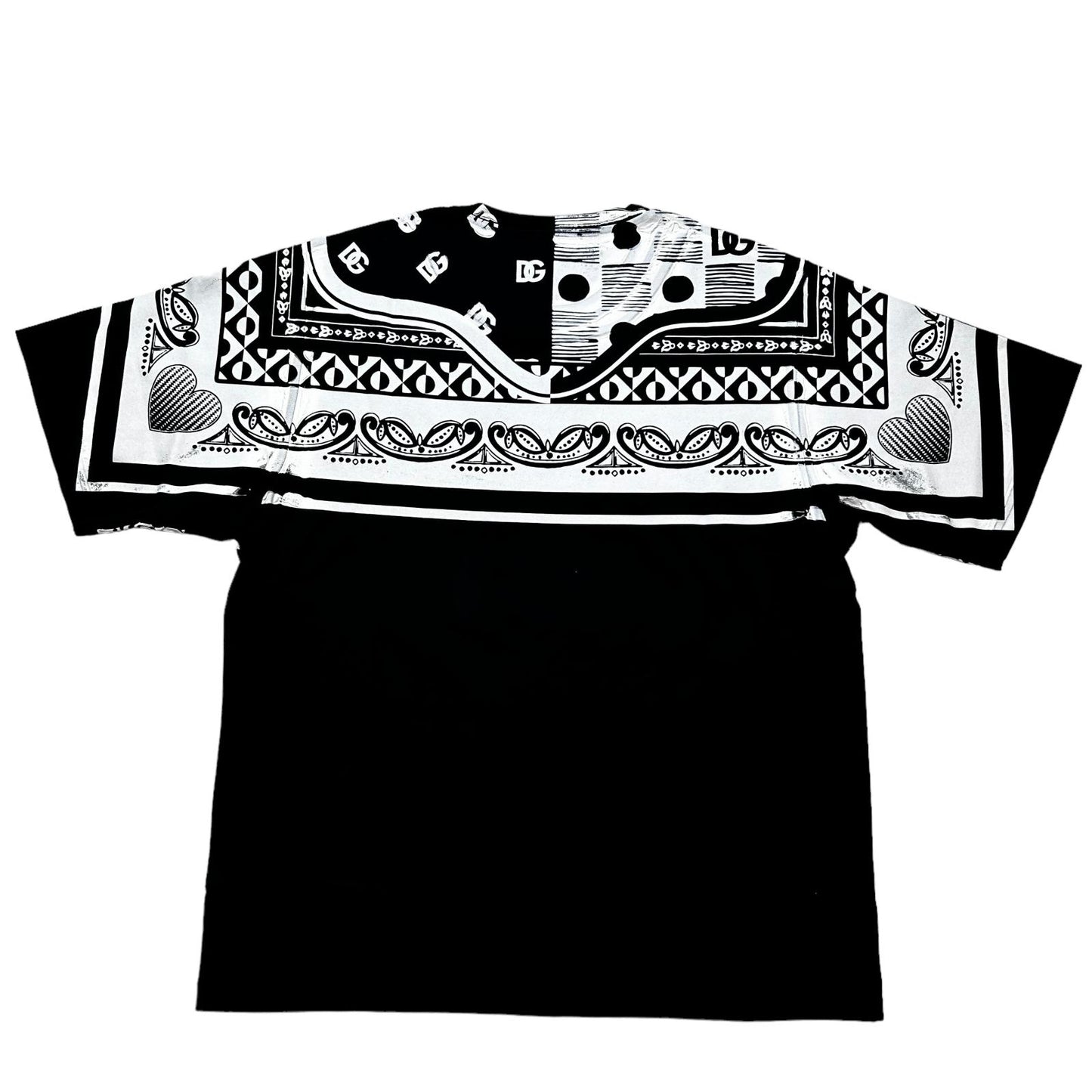 DOLCE & GABBANA DNA Bandana Black T-Shirt Size 52 NEW RRP 625