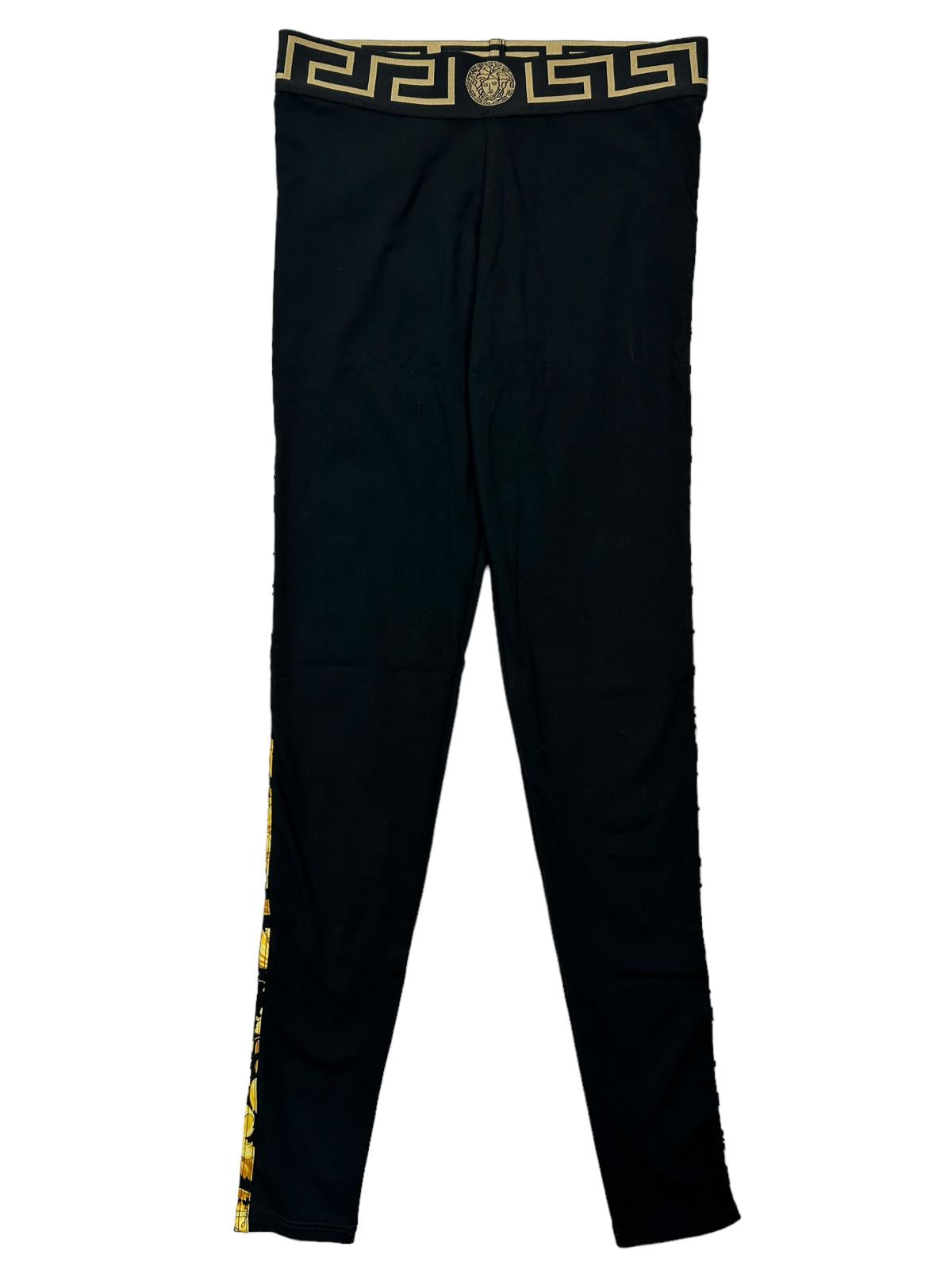 VERSACE Black Performance Legging Medusa Logo Waistband Size 2 NEW RRP 200