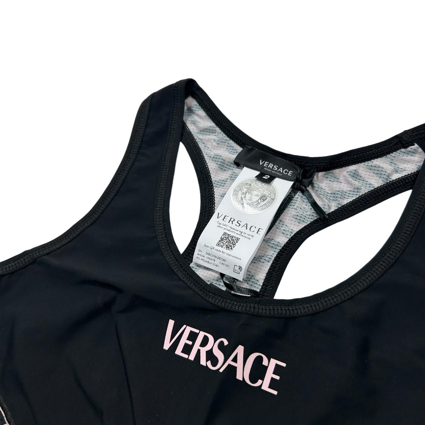 VERSACE Performance Sports Bra Monogramme Size 2 NEW RRP 245