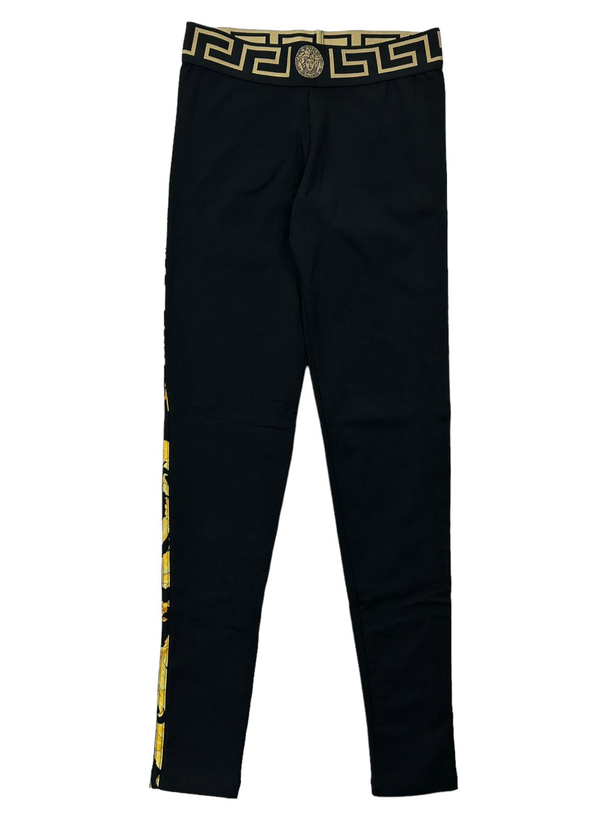 VERSACE Black Performance Legging Medusa Logo 1 Waistband Size 2 NEW RRP 200