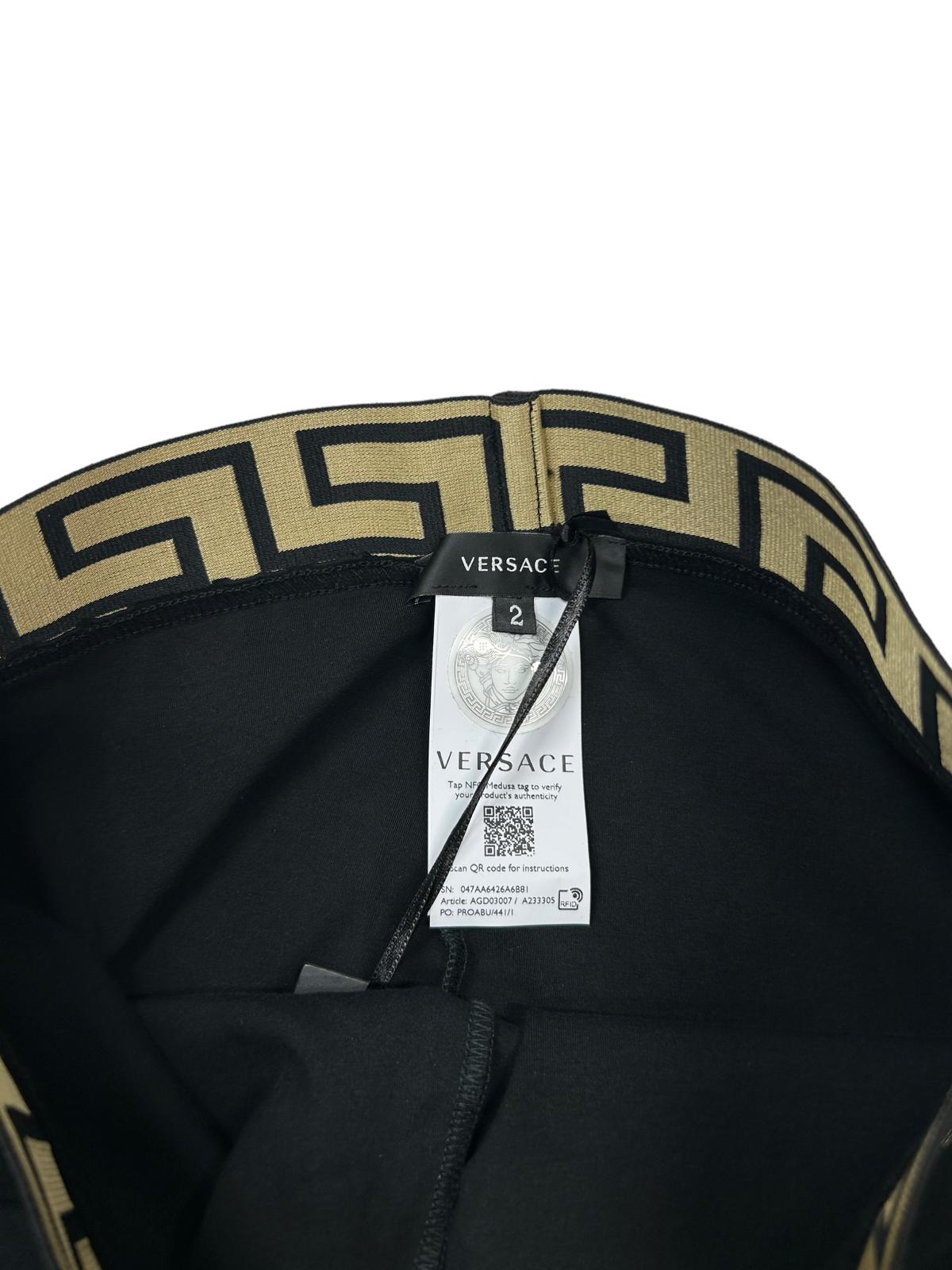 VERSACE Black Performance Legging Medusa Logo 1 Waistband Size 2 NEW RRP 200