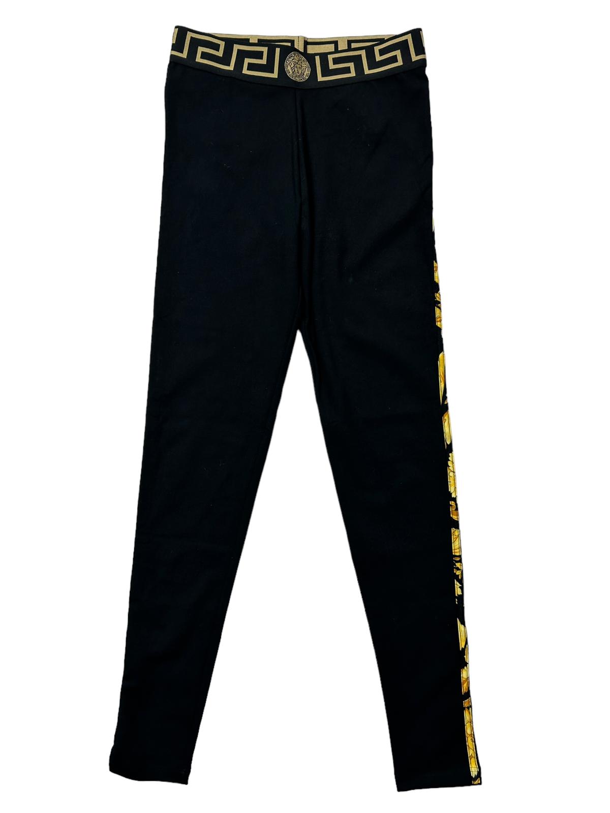VERSACE Black Performance Legging Medusa Logo 2 Waistband Size 2 NEW RRP 200