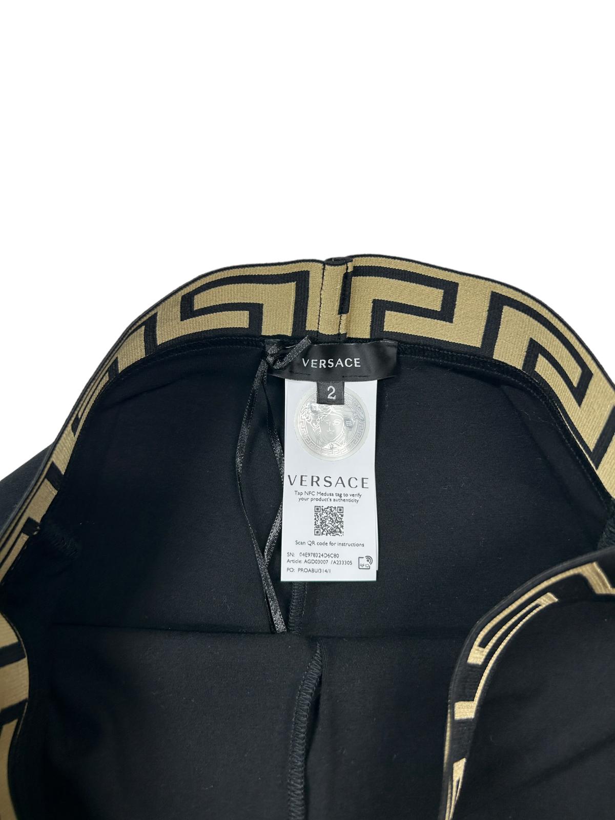 VERSACE Black Performance Legging Medusa Logo 2 Waistband Size 2 NEW RRP 200
