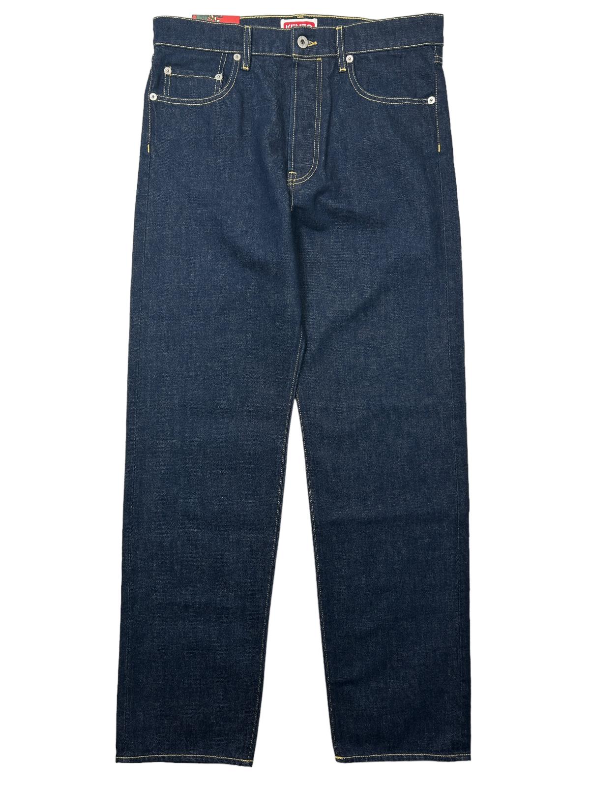 KENZO Denim Asagao Blue Straight Leg Jean Size 32 NEW RRP 330