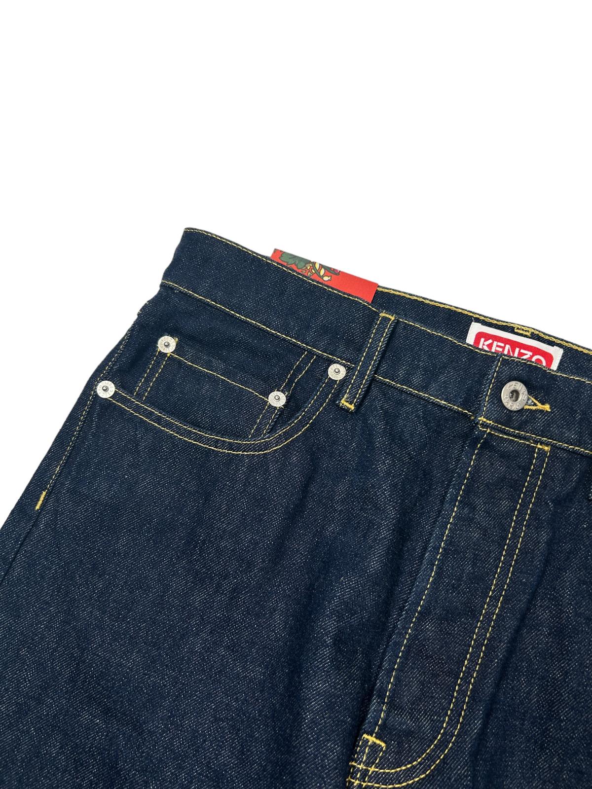 KENZO Denim Asagao Blue Straight Leg Jean Size 32 NEW RRP 330