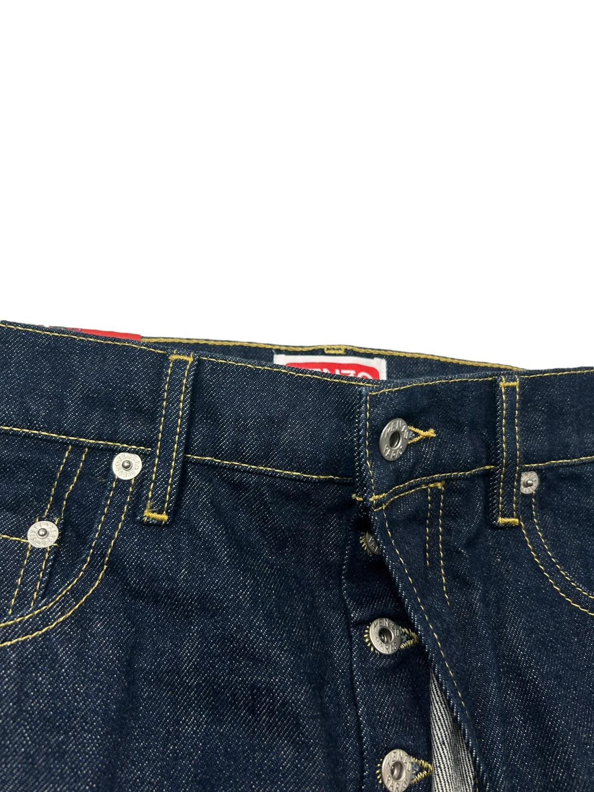 KENZO Denim Asagao Blue Straight Leg Jean Size 32 NEW RRP 330