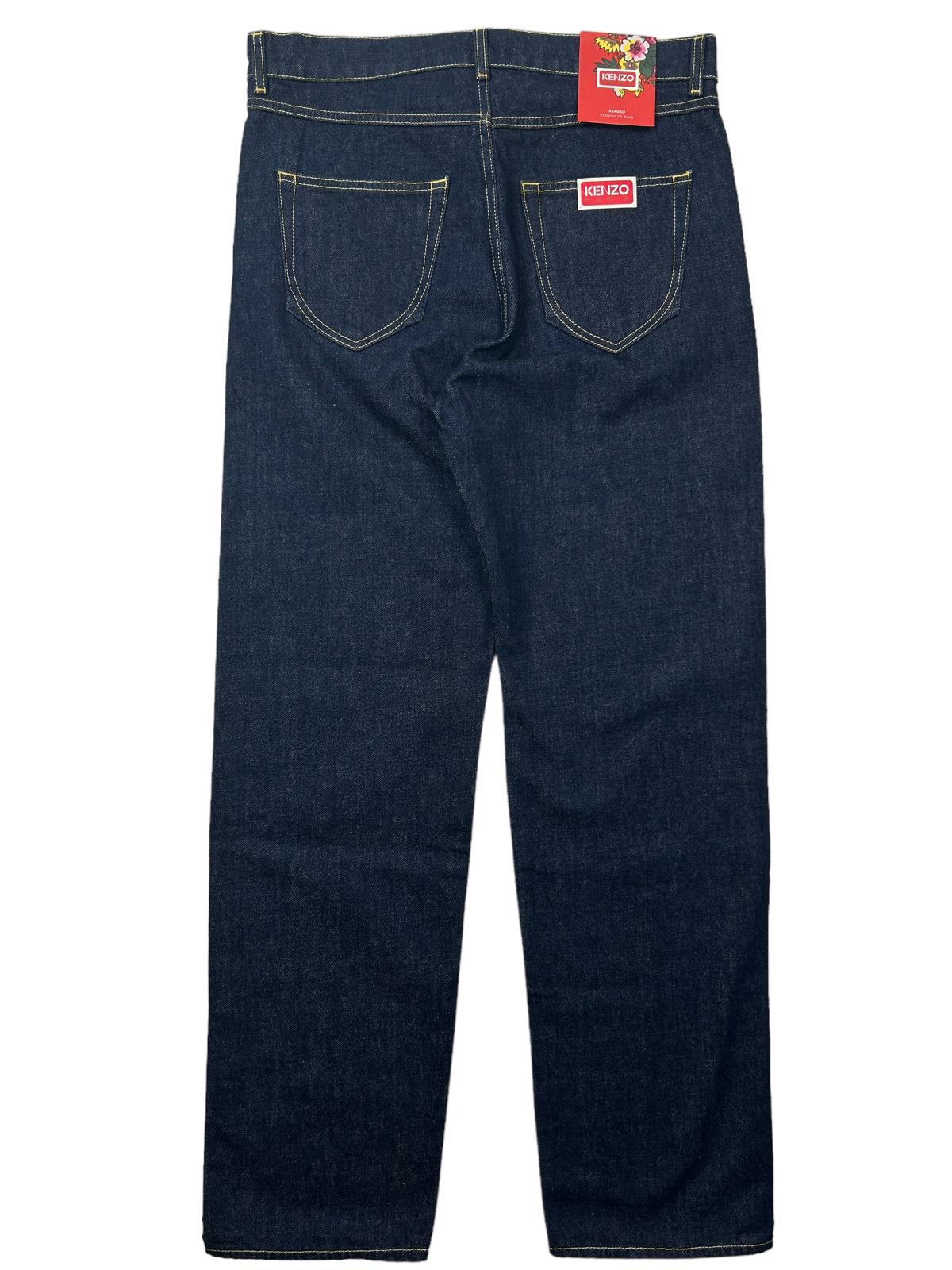 KENZO Denim Asagao Blue Straight Leg Jean Size 32 NEW RRP 330