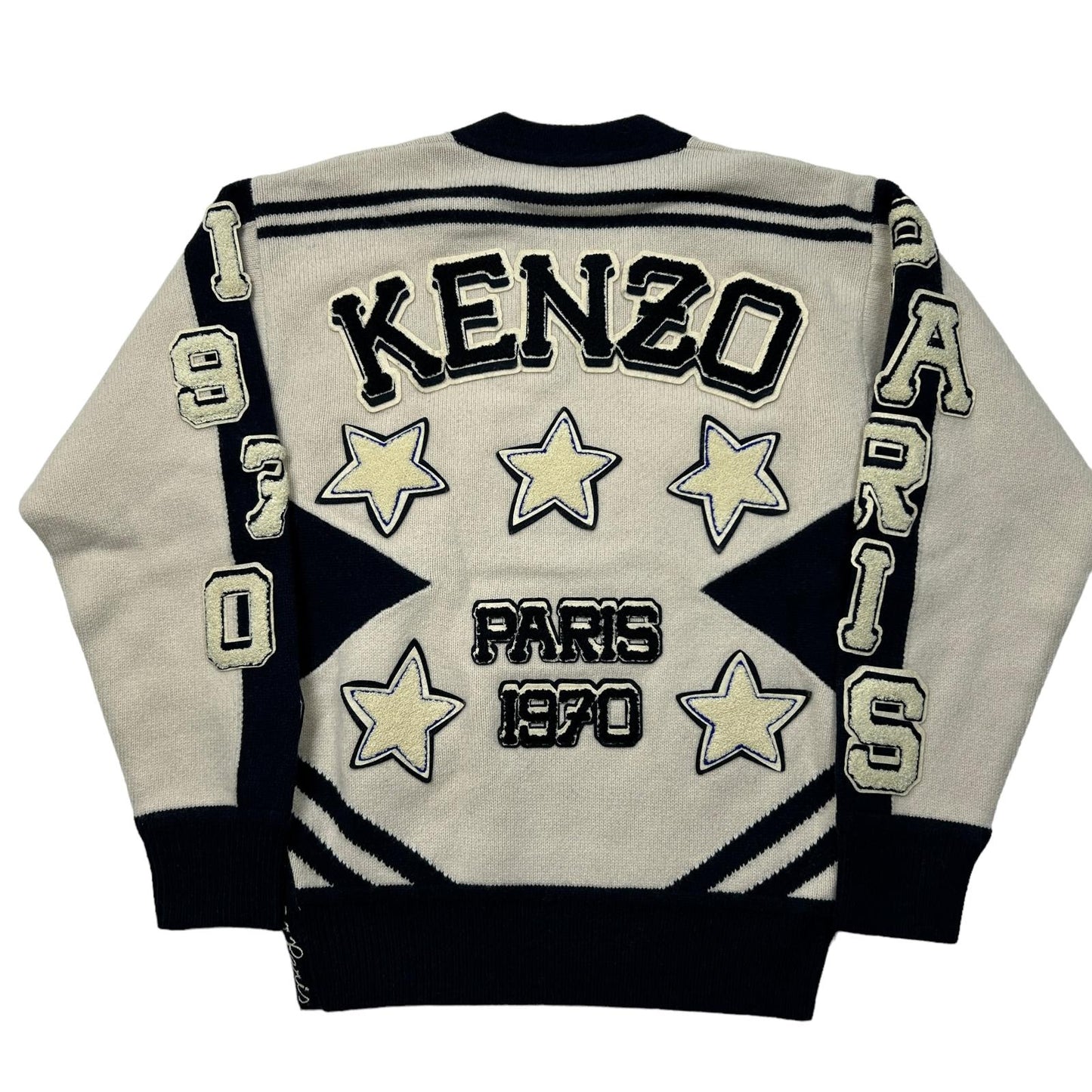 KENZO Blue Knit Jumper V Neck Small NEW RRP 635