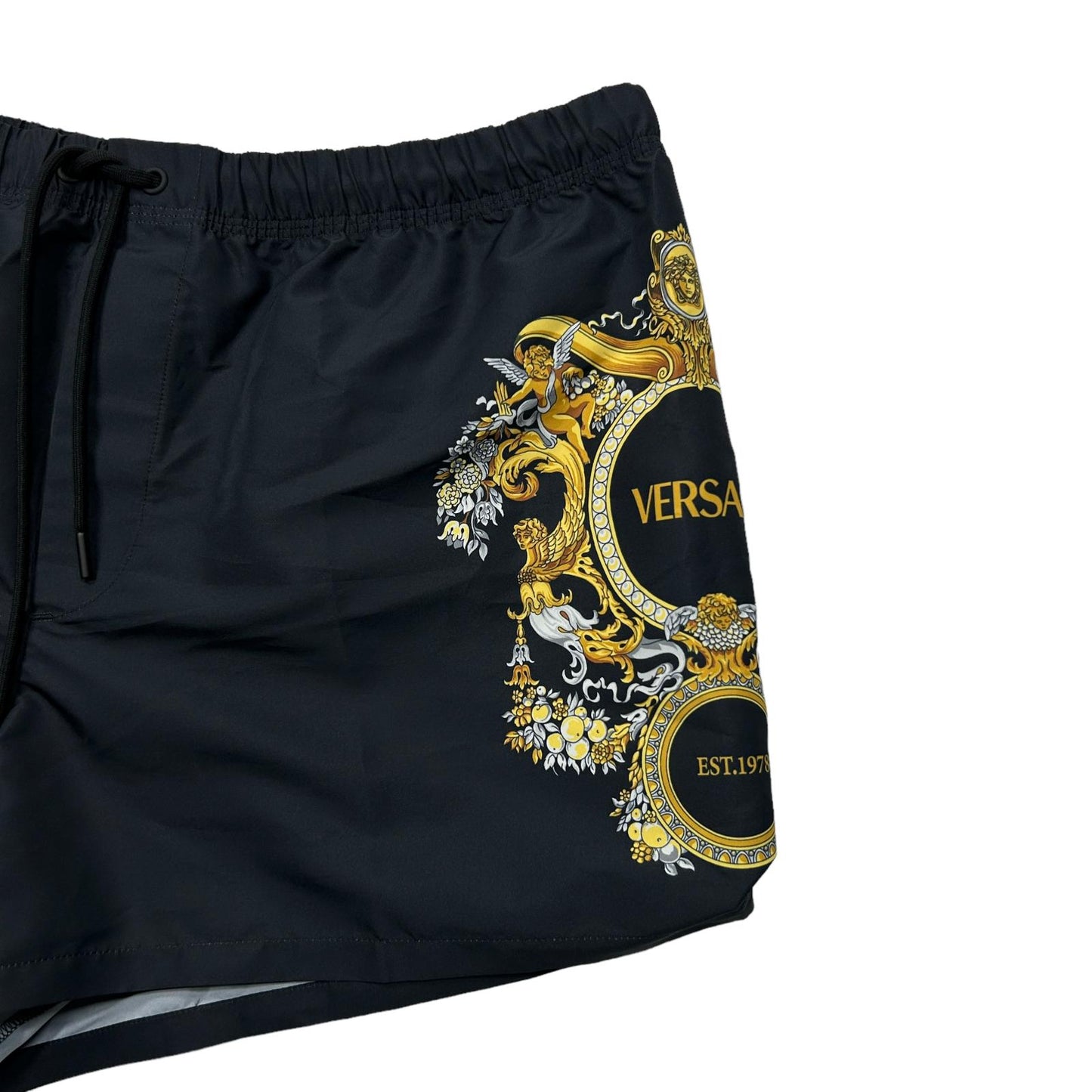 VERSACE Black Swim Shorts Medusa Logo Size 6 NEW RRP 340