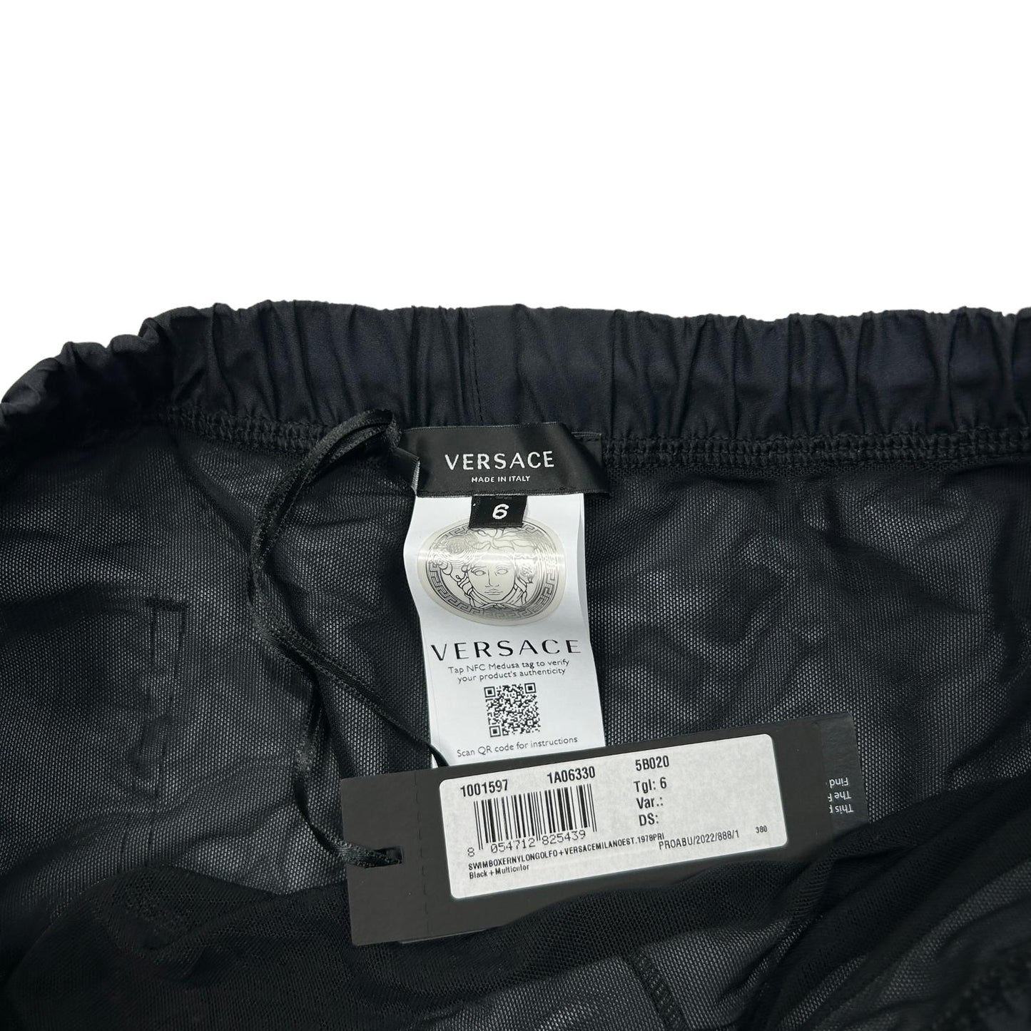 VERSACE Black Swim Shorts Medusa Logo Size 6 NEW RRP 340