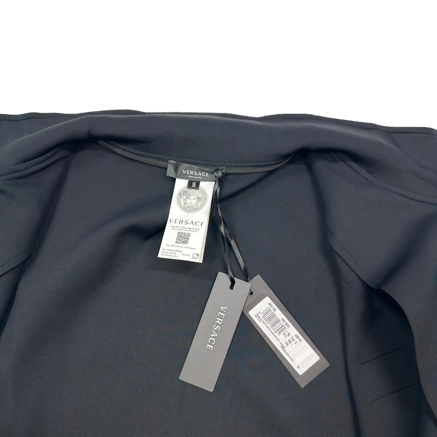 VERSACE Arm Detail Black Track Jacket Size 5 NEW RRP 635
