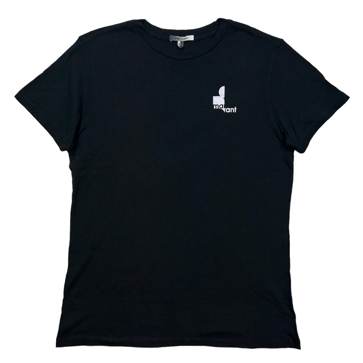 ISABEL MARANT Mar Zafferh Small Chest Logo Black T-Shirt Small NEW RRP 85