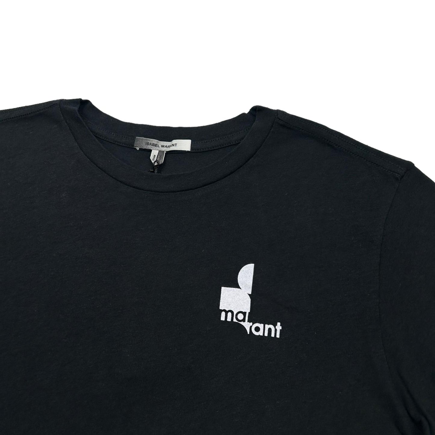 ISABEL MARANT Mar Zafferh Small Chest Logo Black T-Shirt Small NEW RRP 85