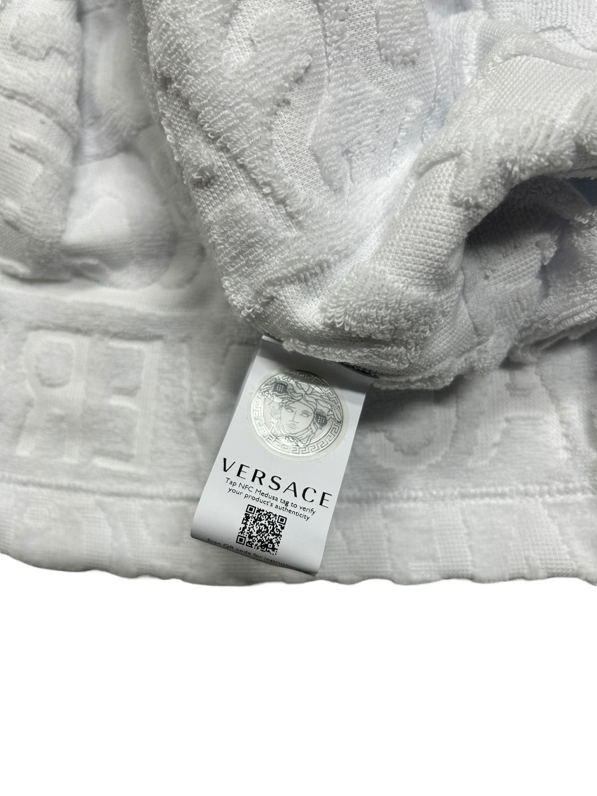 VERSACE Unisex Logo Cotton White Bath Robe Medium NEW RRP 390
