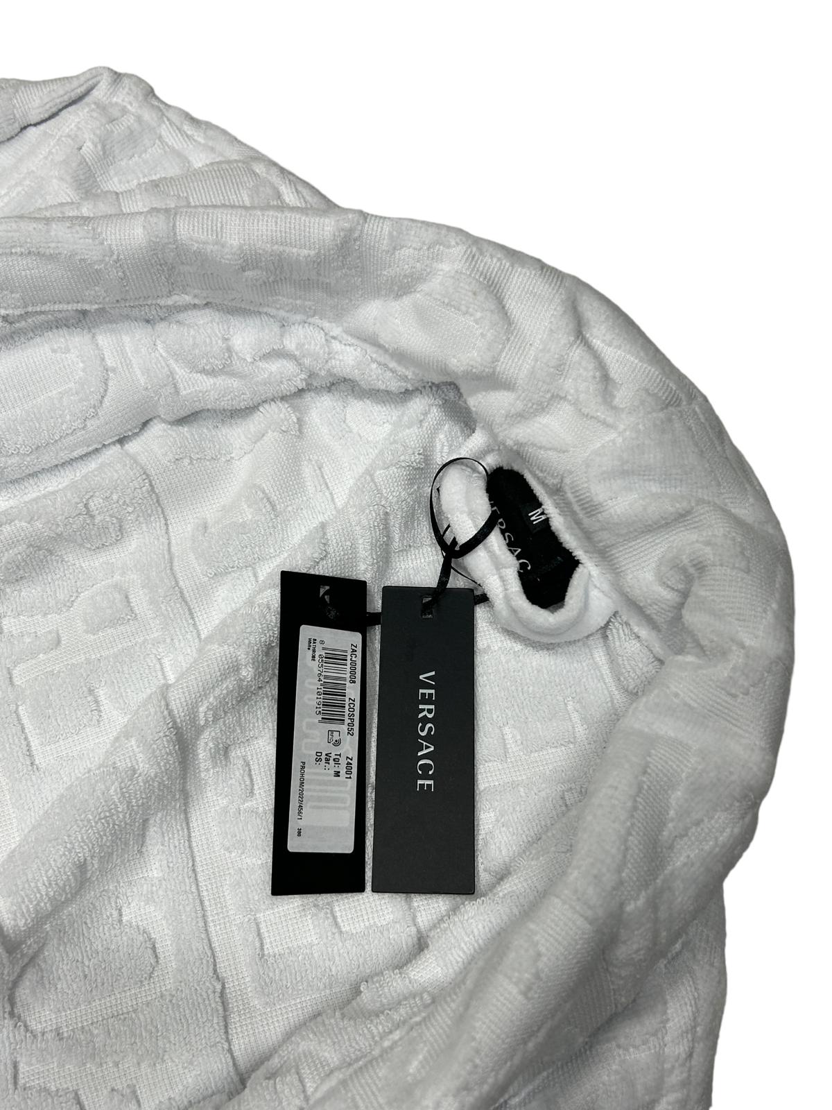 VERSACE Unisex Logo Cotton White Bath Robe Medium NEW RRP 390