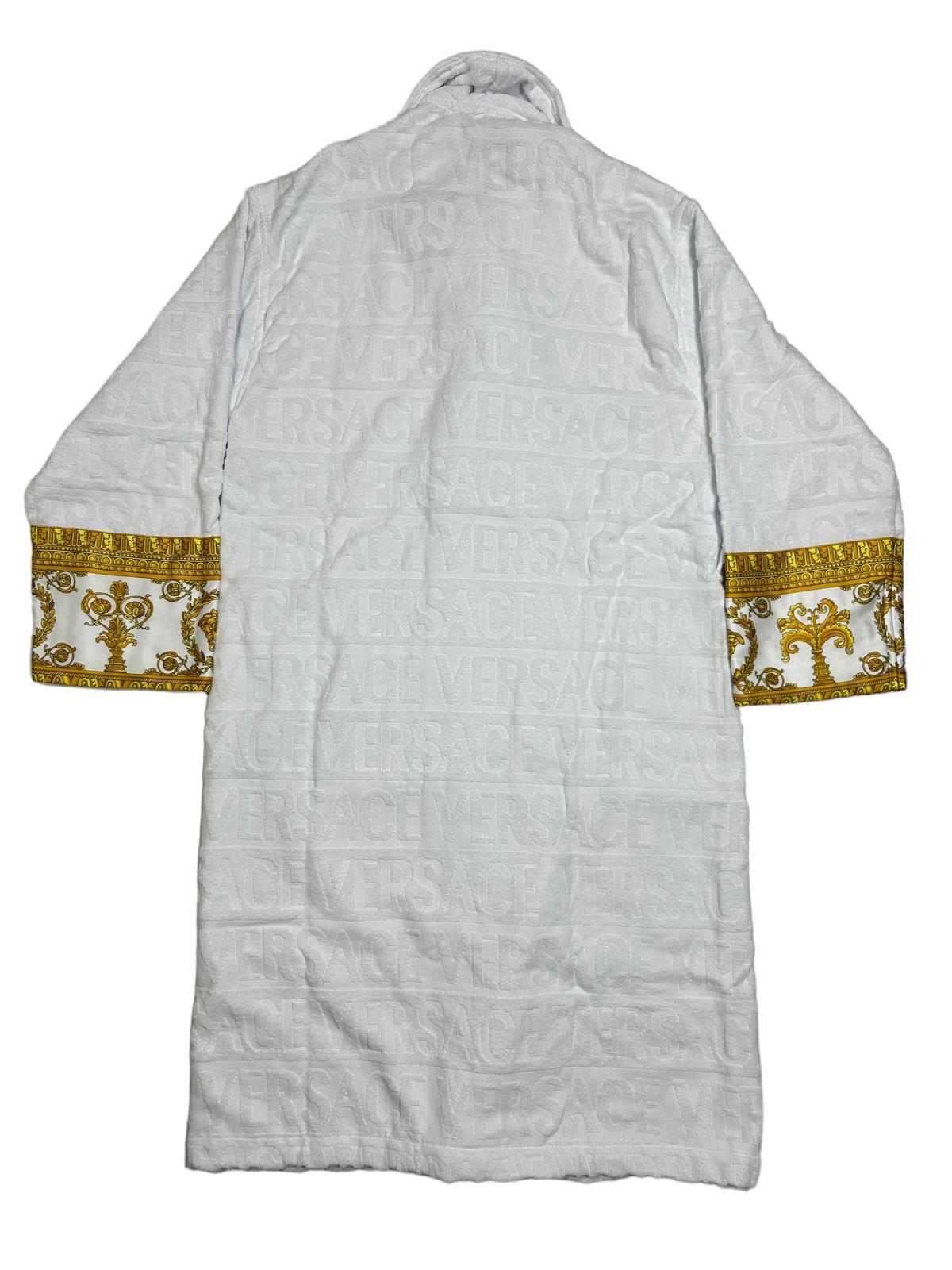 VERSACE Unisex Logo Cotton White Bath Robe Medium NEW RRP 390