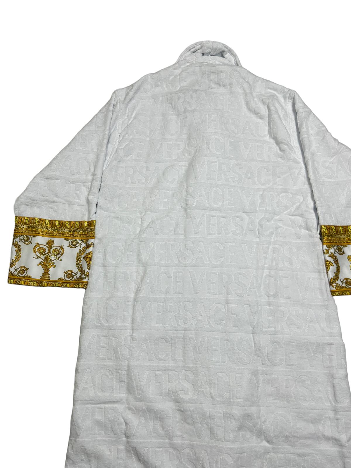 VERSACE Unisex Logo Cotton White Bath Robe Medium NEW RRP 390