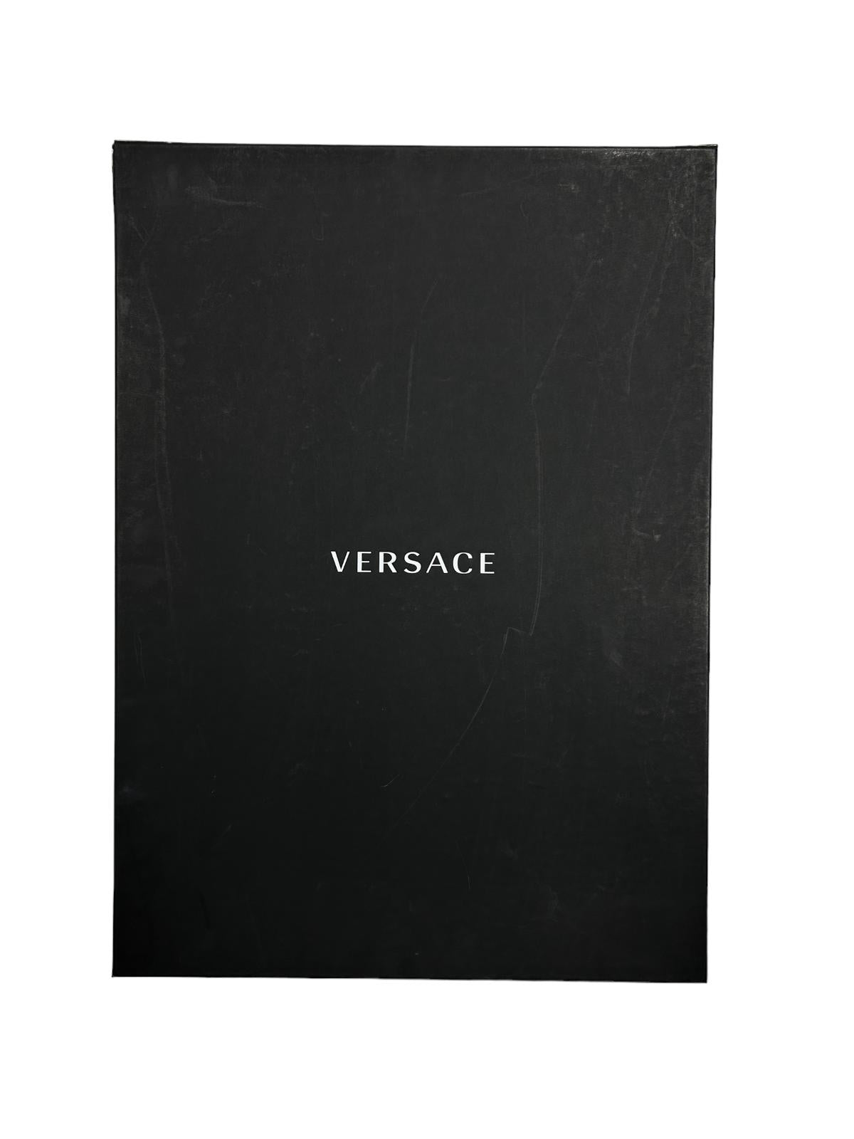 VERSACE Latex Black Knee Length Fitted Skirt Hip Strap Size 40 NEW RRP 1580